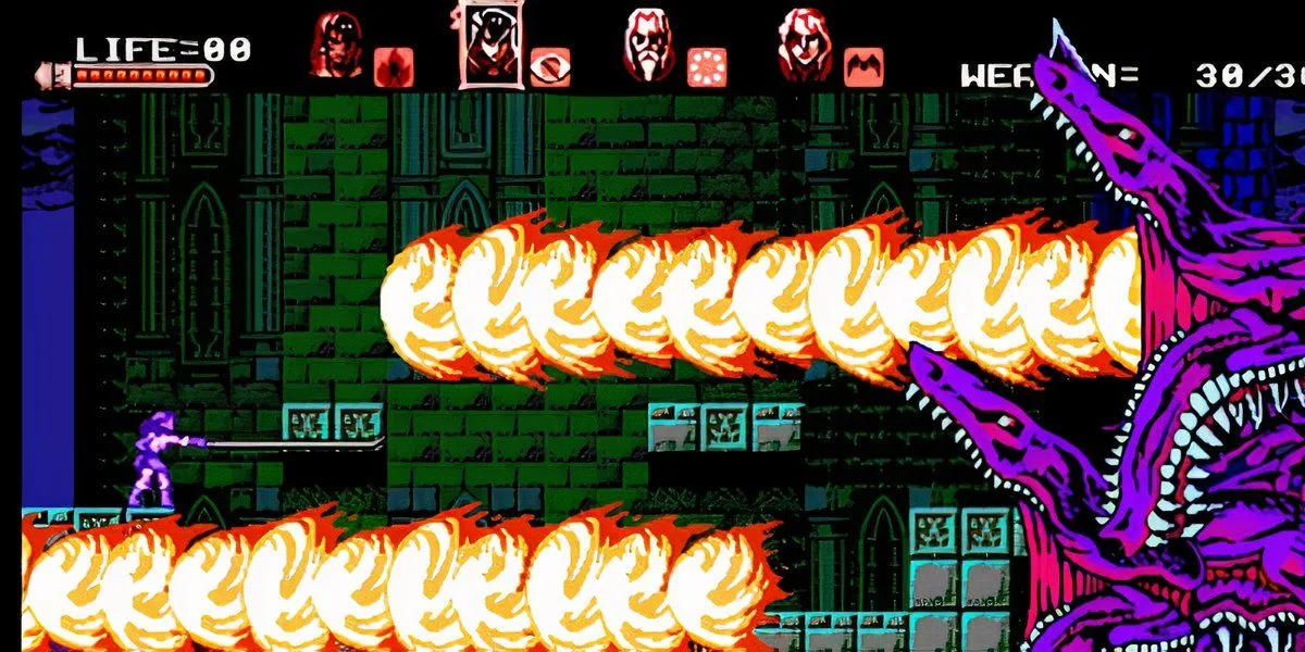 Zangetsu trong phong cách đồ họa retro của Bloodstained Curse of the Moon