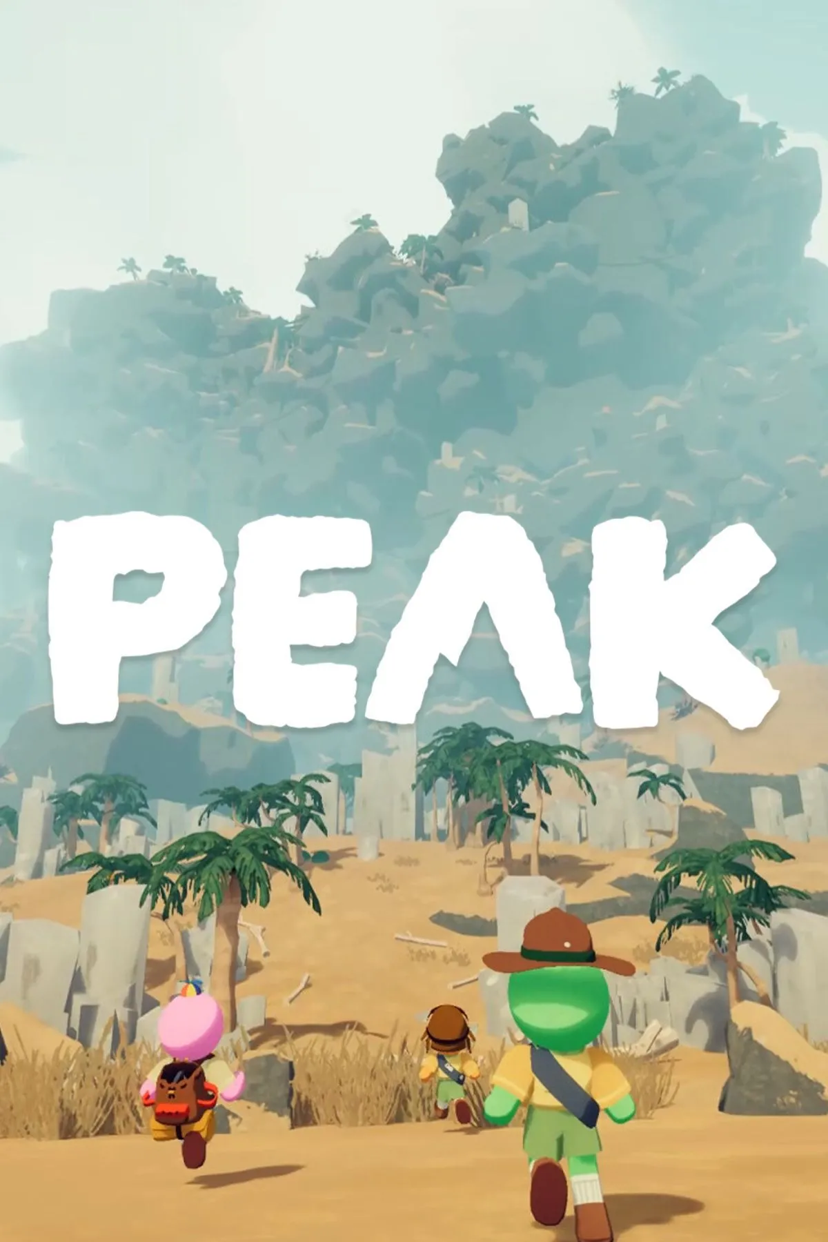 Bìa nghệ thuật tùy chỉnh của game Peak, thể hiện không khí phiêu lưu và thách thức leo núi.