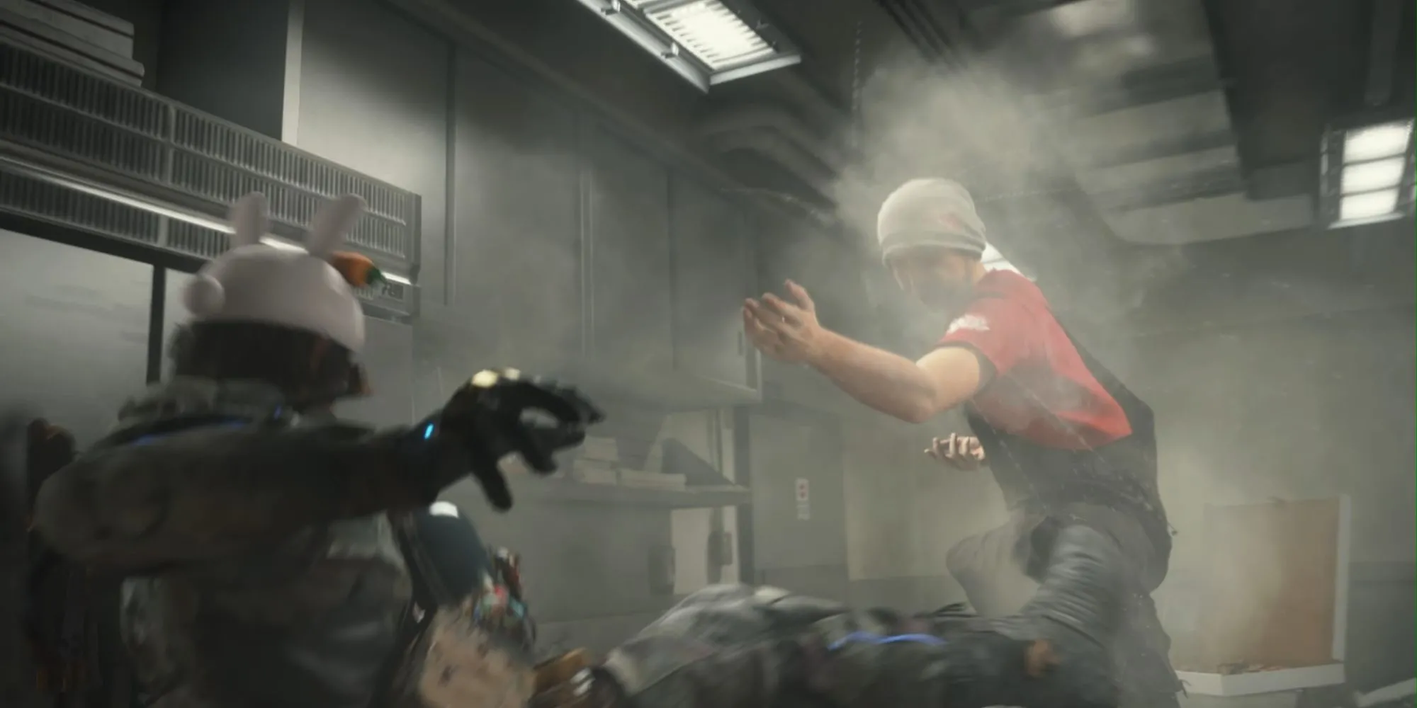 Cảnh cameo của Mamoru Oshii trong vai đầu bếp pizza trong Death Stranding 2.