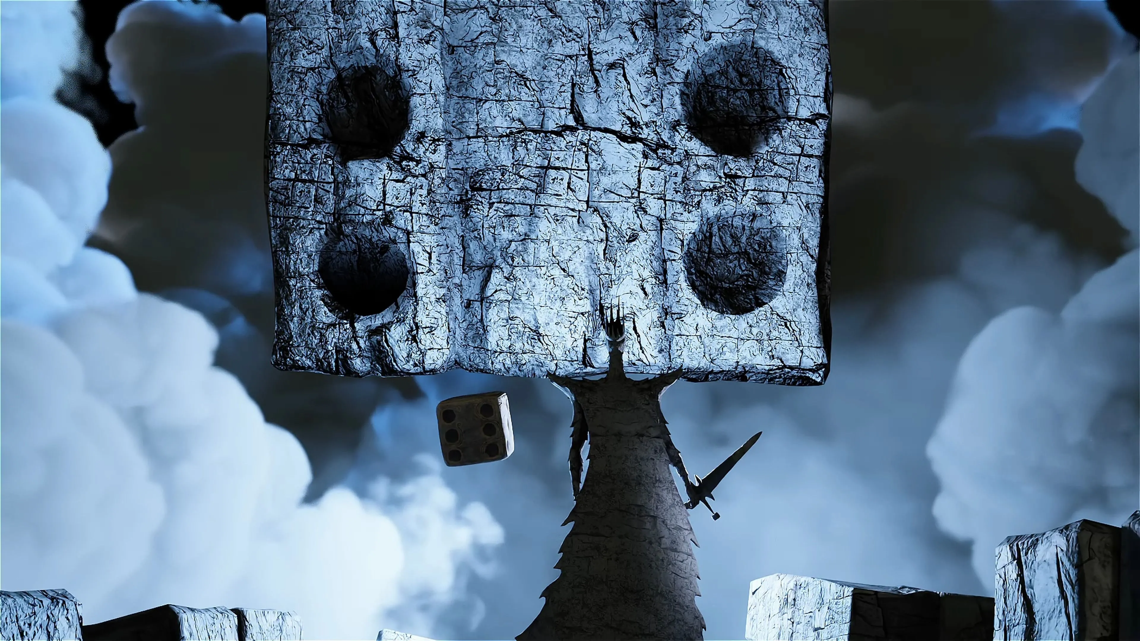 Cảnh mở đầu game Lost In Random: The Eternal Die với phong cách hình ảnh độc đáo