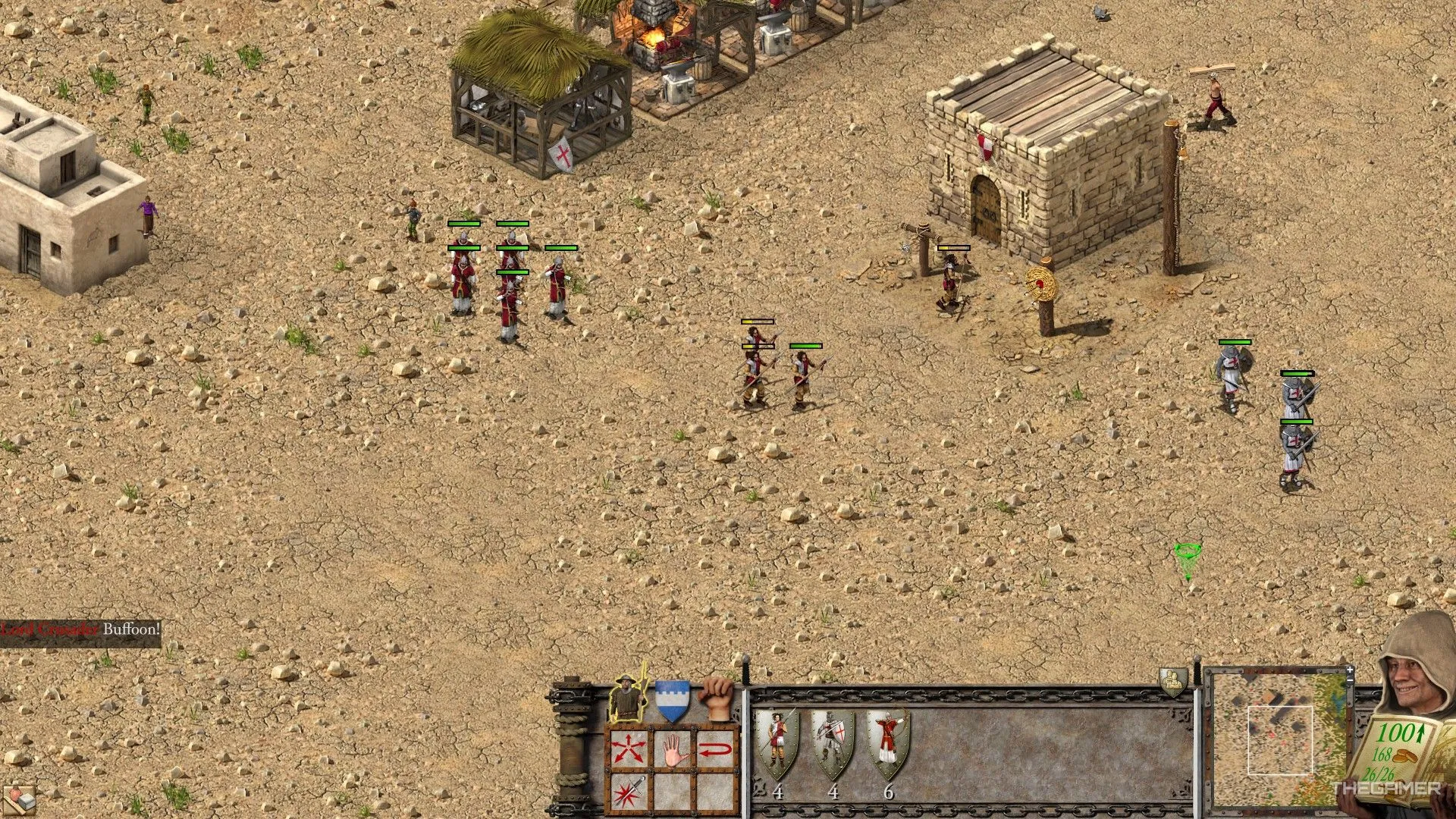 Đơn vị bộ binh Stronghold Crusader Definitive Edition chuẩn bị tiến vào chiến trường.