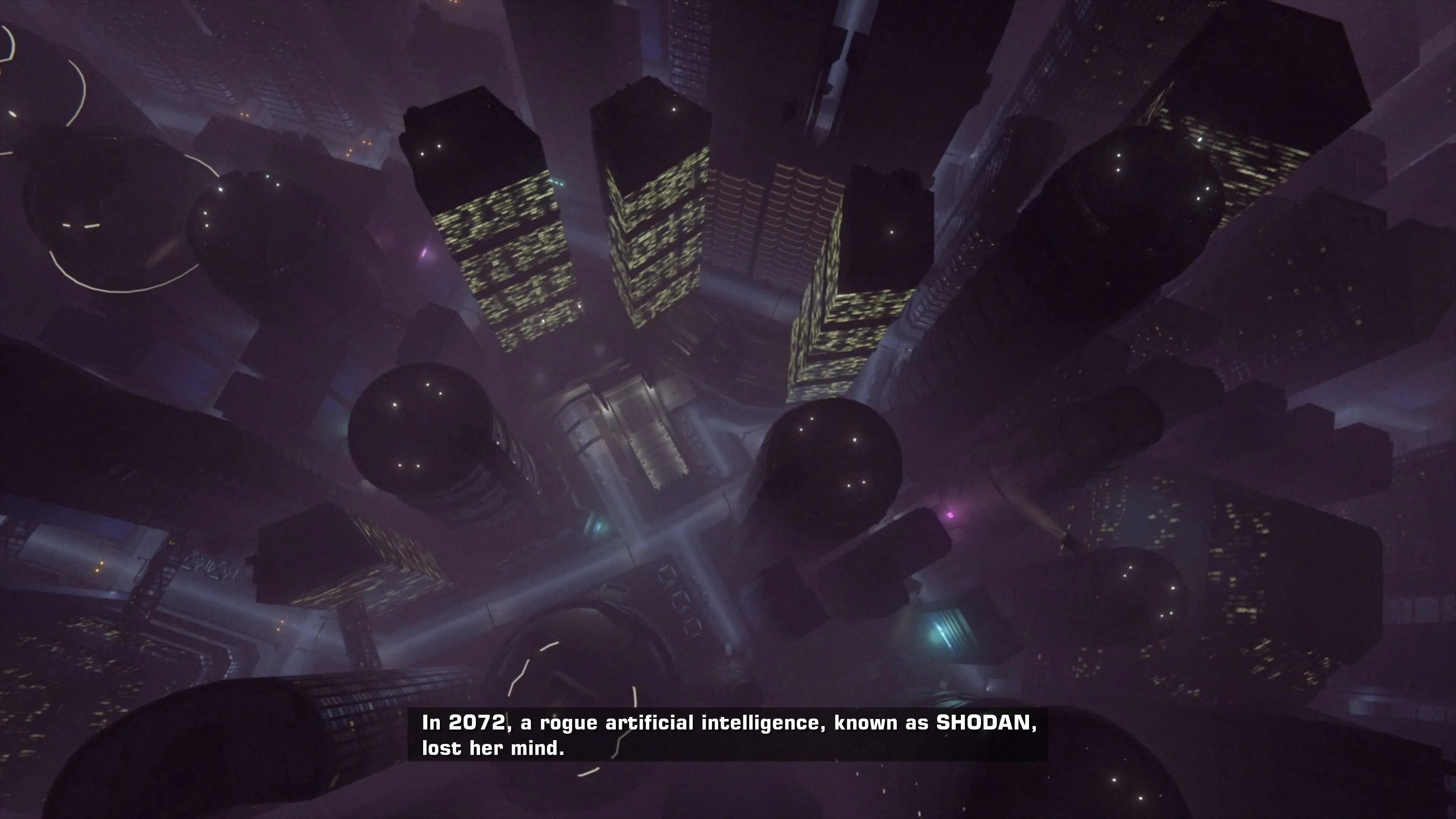 Hình ảnh thành phố giả lập trong System Shock 2