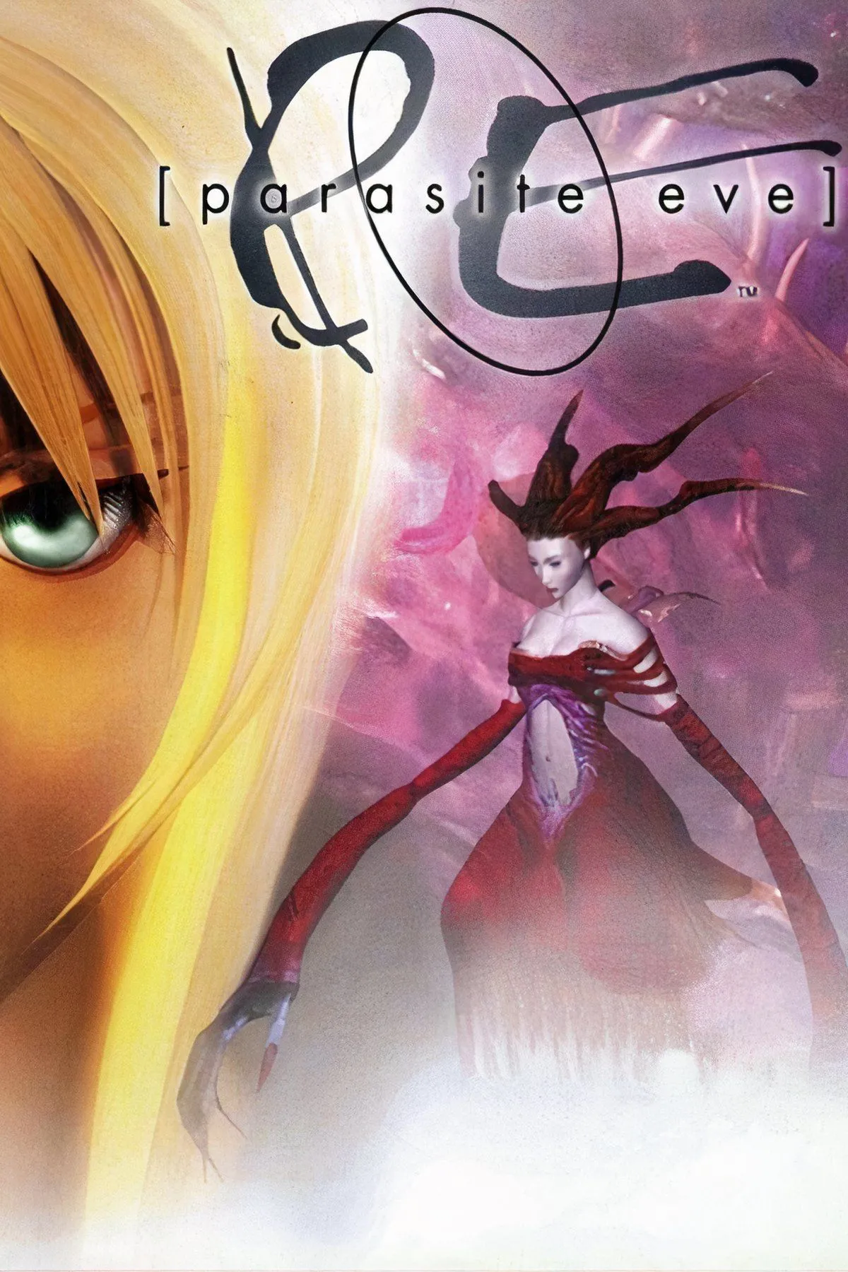 Hình ảnh tổng hợp gameplay và nhân vật Aya Brea trong tựa game kinh dị Parasite Eve của Square.