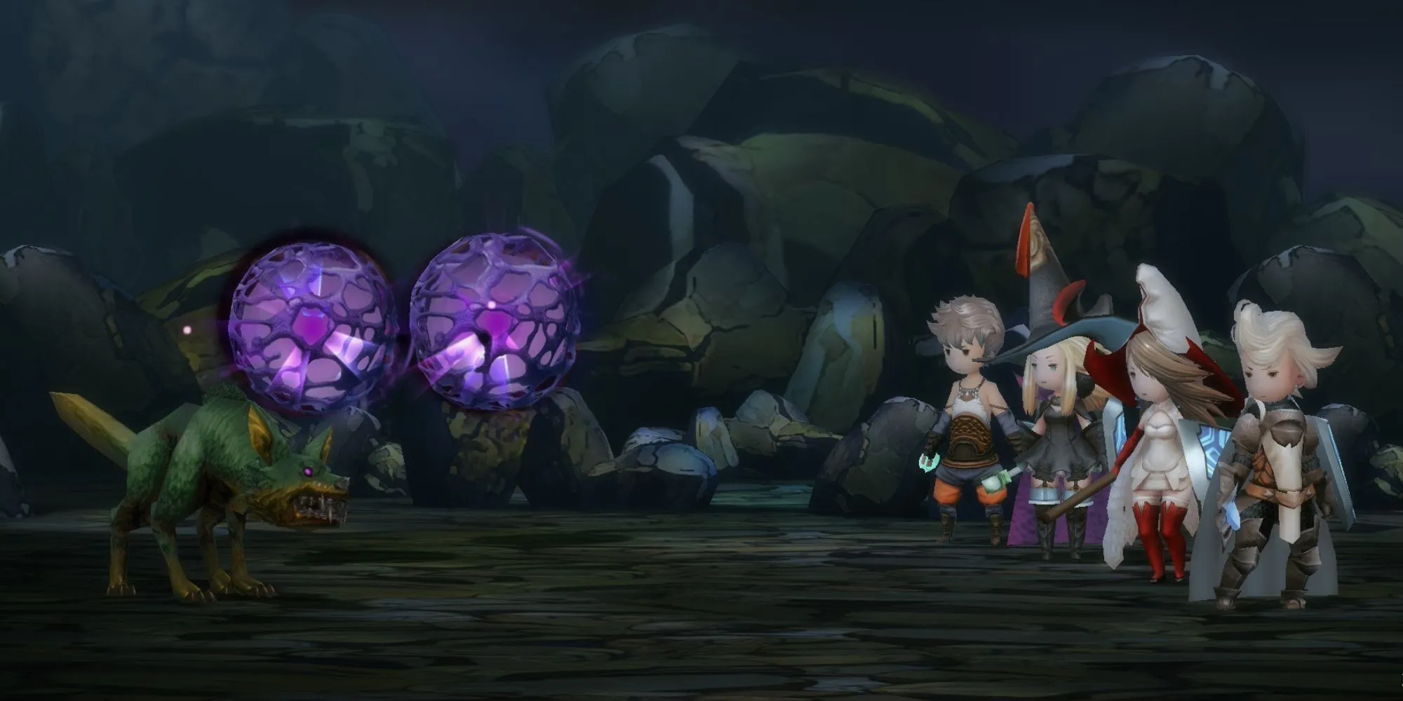 Khung cảnh bắt đầu trận chiến trong Bravely Default HD