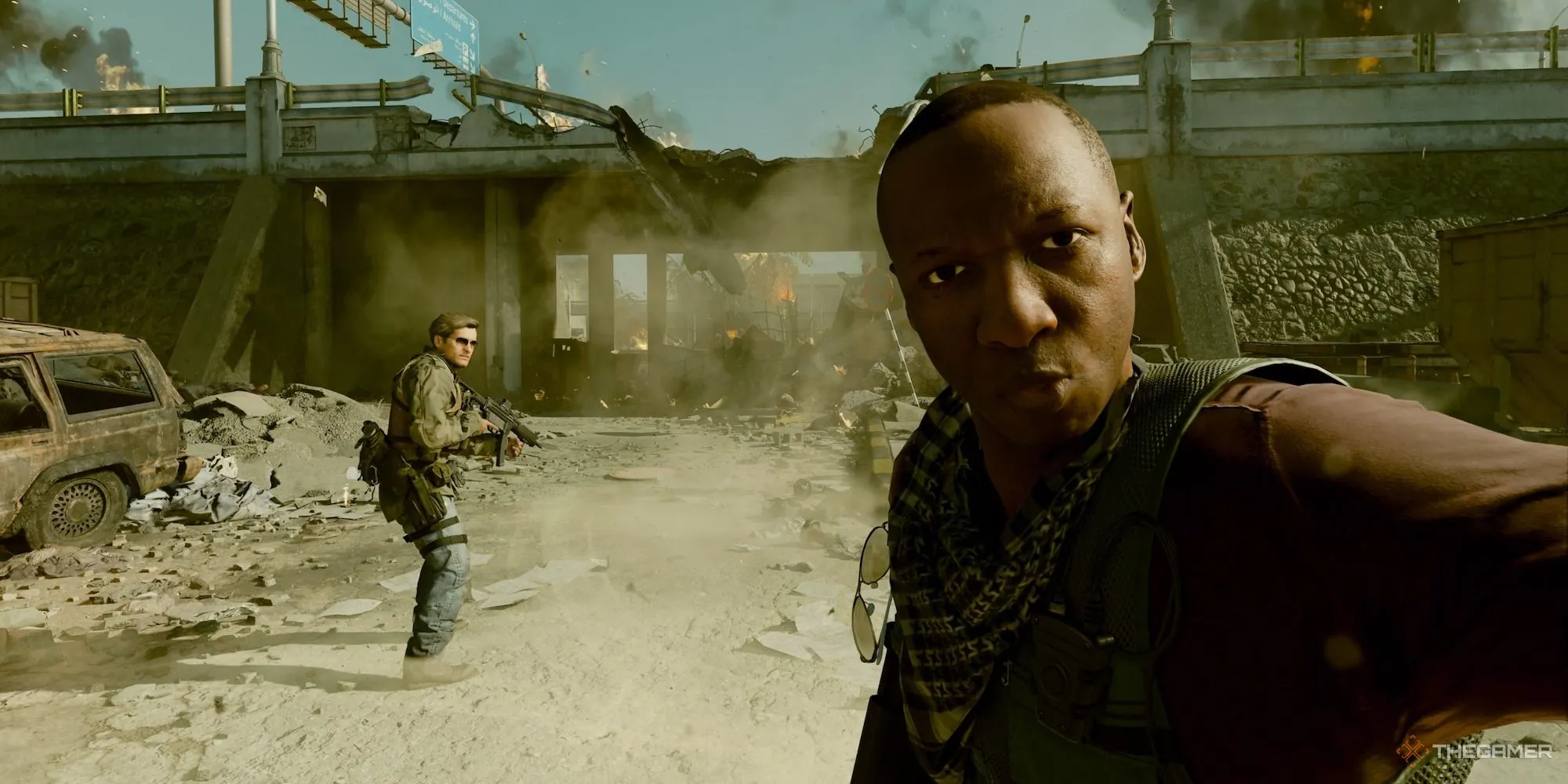 Lawrence Sims, nhân vật chính của Call of Duty Black Ops 6, trong một cảnh hành động