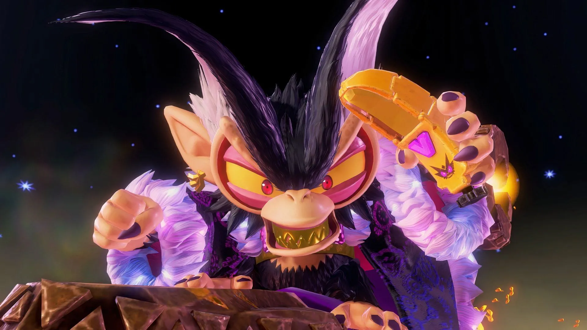 Nhân vật phản diện Void Kong với vẻ ngoài đáng sợ trong Donkey Kong Bananza.