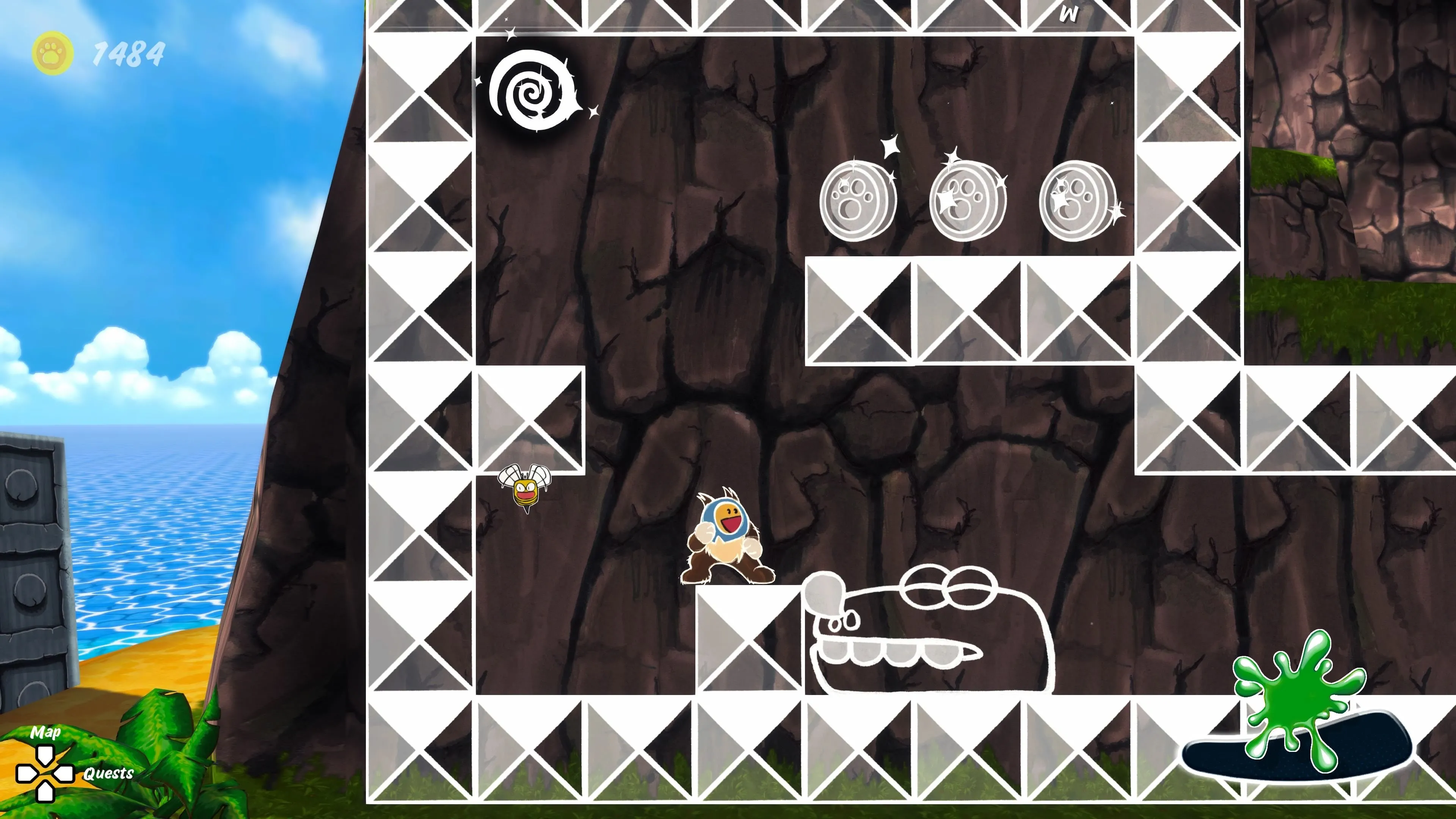 Phân đoạn màn chơi dưới góc nhìn 2D trong game Ruffy and the Riverside