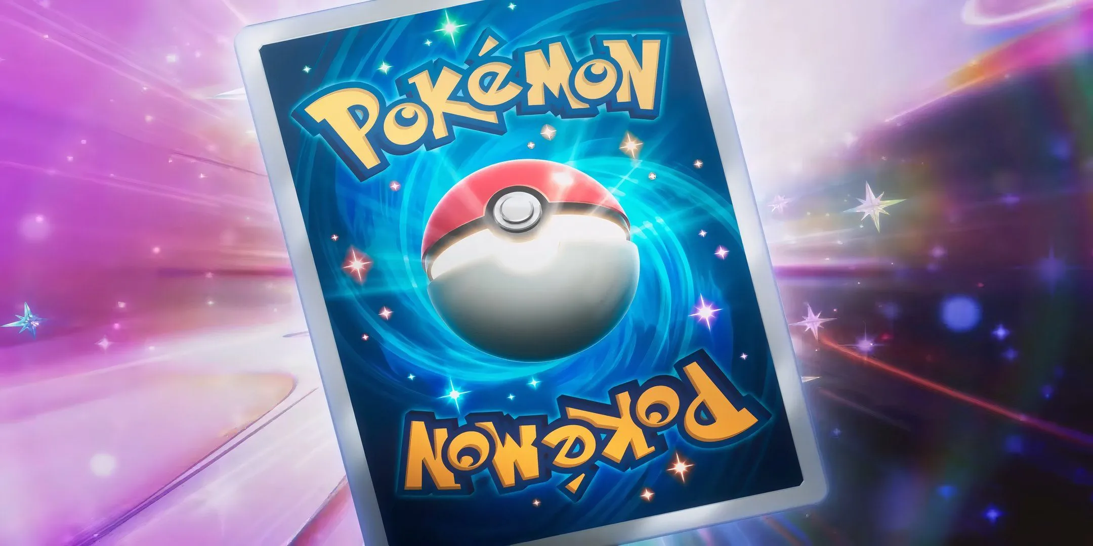 Thẻ bài Pokemon TCG Pocket với hiệu ứng bùng nổ trên nền hồng lấp lánh