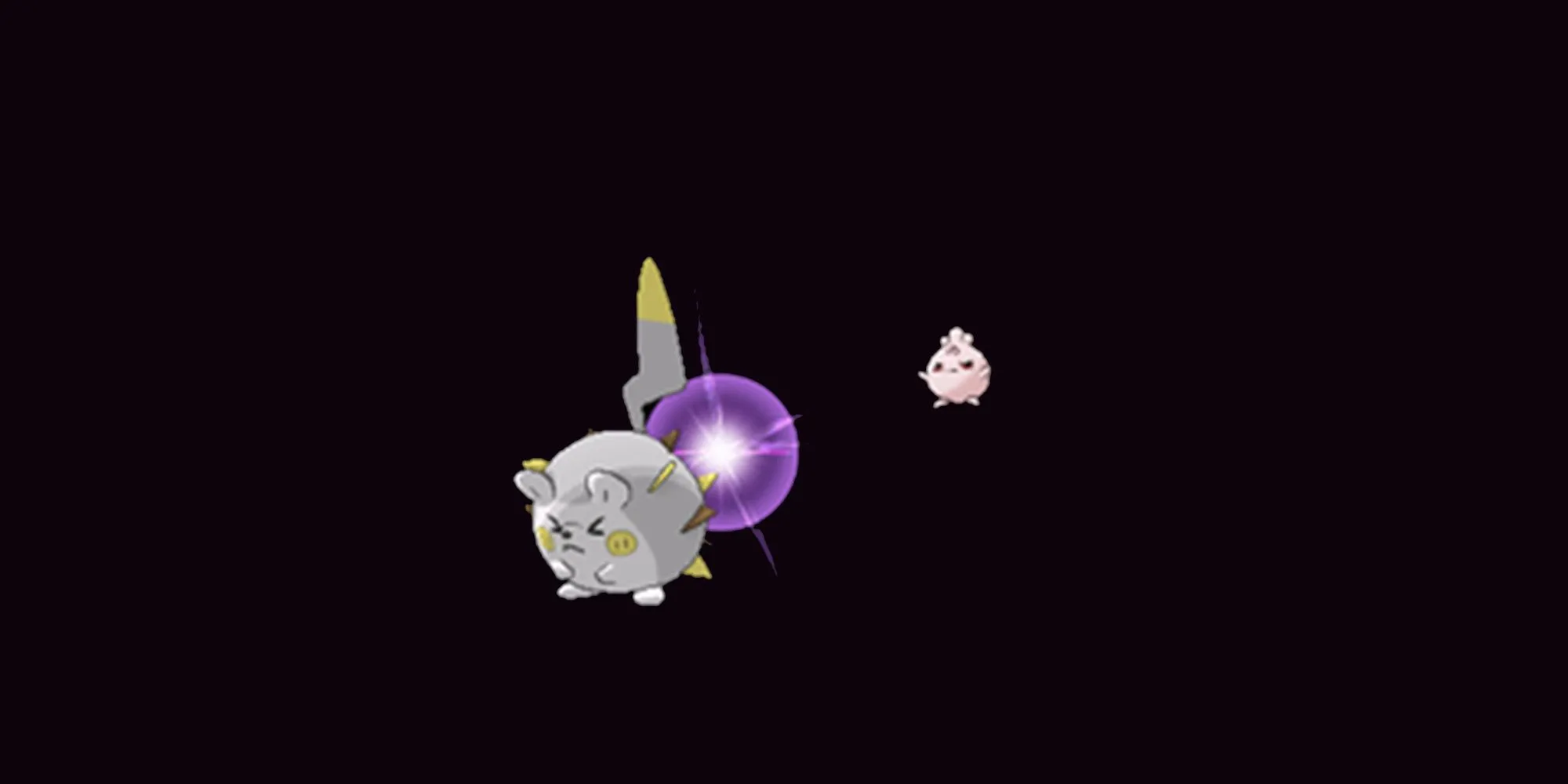 Togedemaru sử dụng chiêu thức trong bối cảnh game Pokemon, cho thấy hiệu ứng tấn công