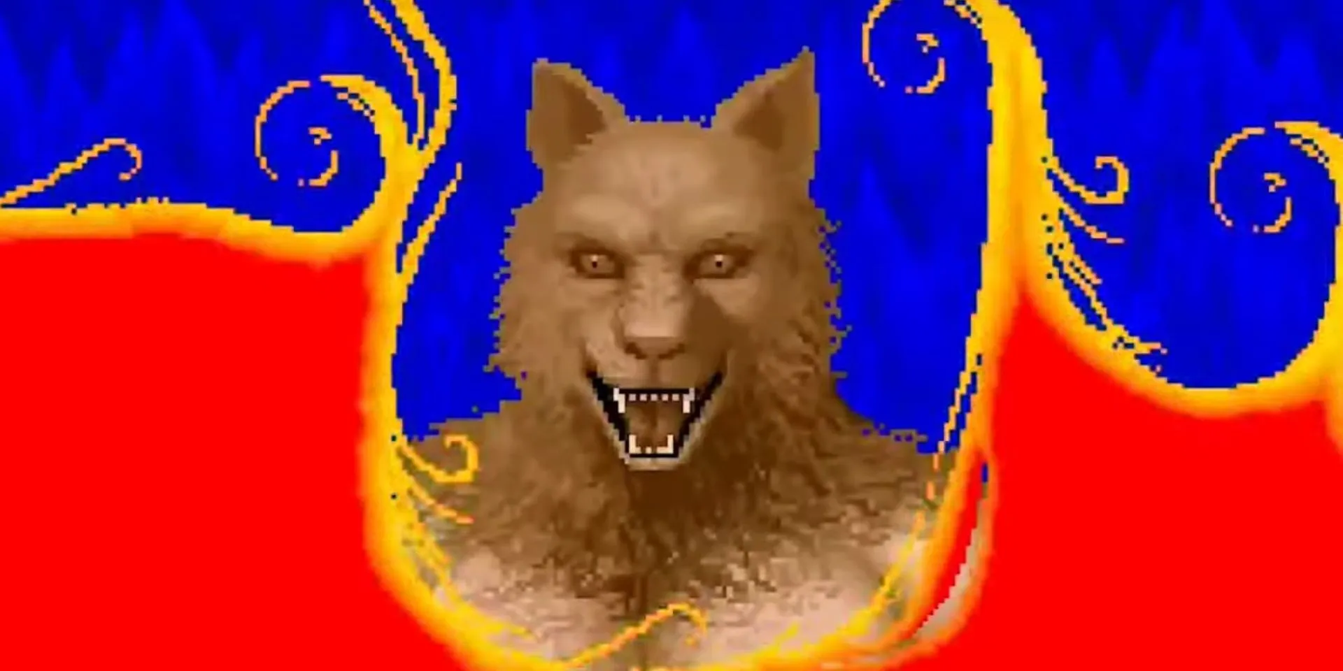 Cảnh biến hình thành người sói trong game Altered Beast cổ điển