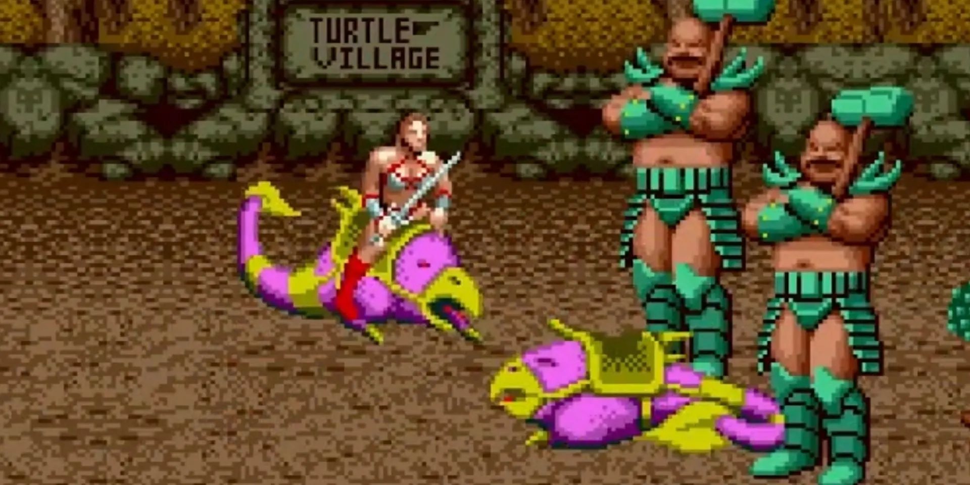 Chiến binh cưỡi quái vật trong game Golden Axe trên Sega Genesis