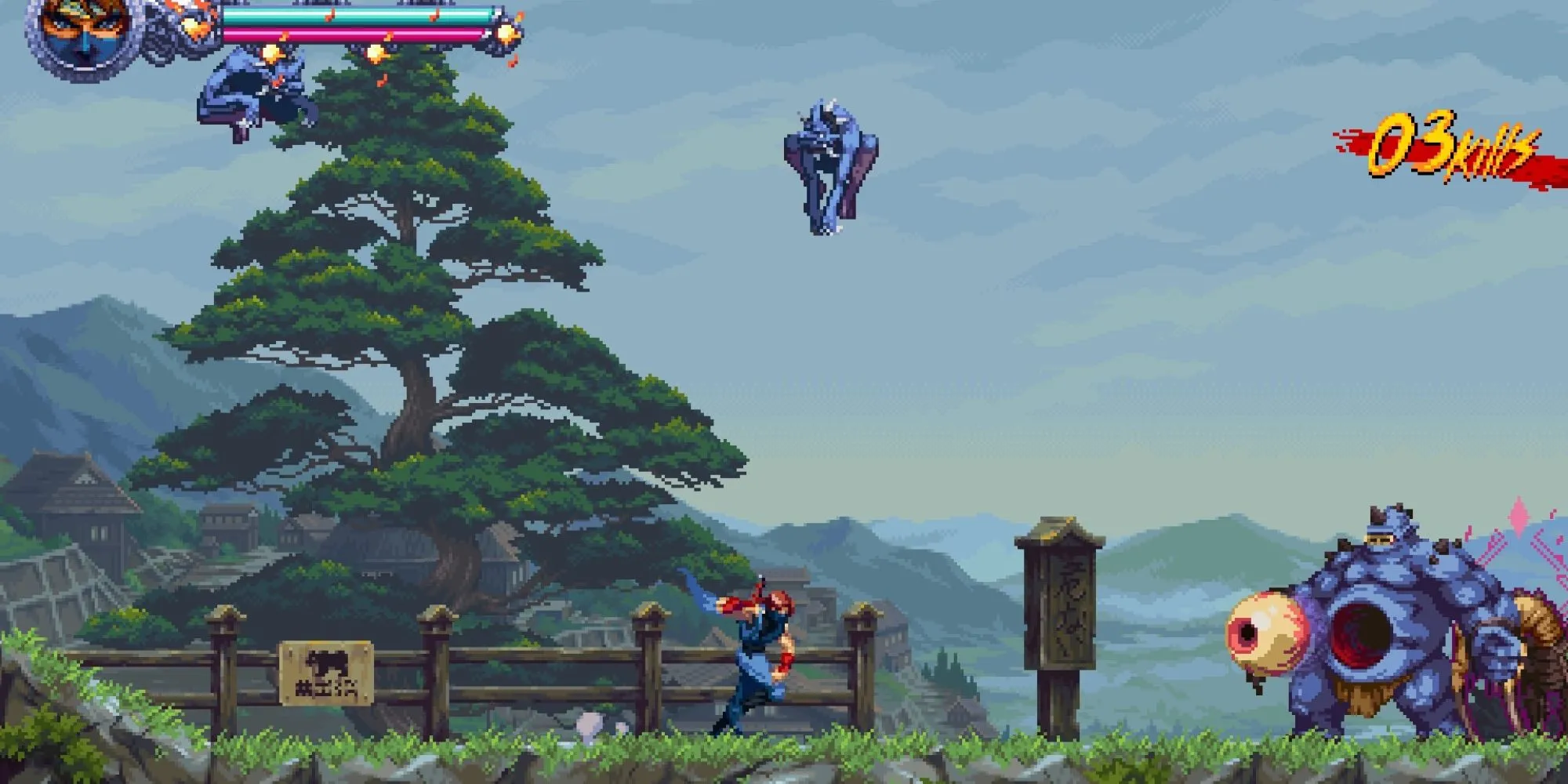 Chiến binh Ninja Gaiden: Ragebound thực hiện đòn kết liễu đẹp mắt