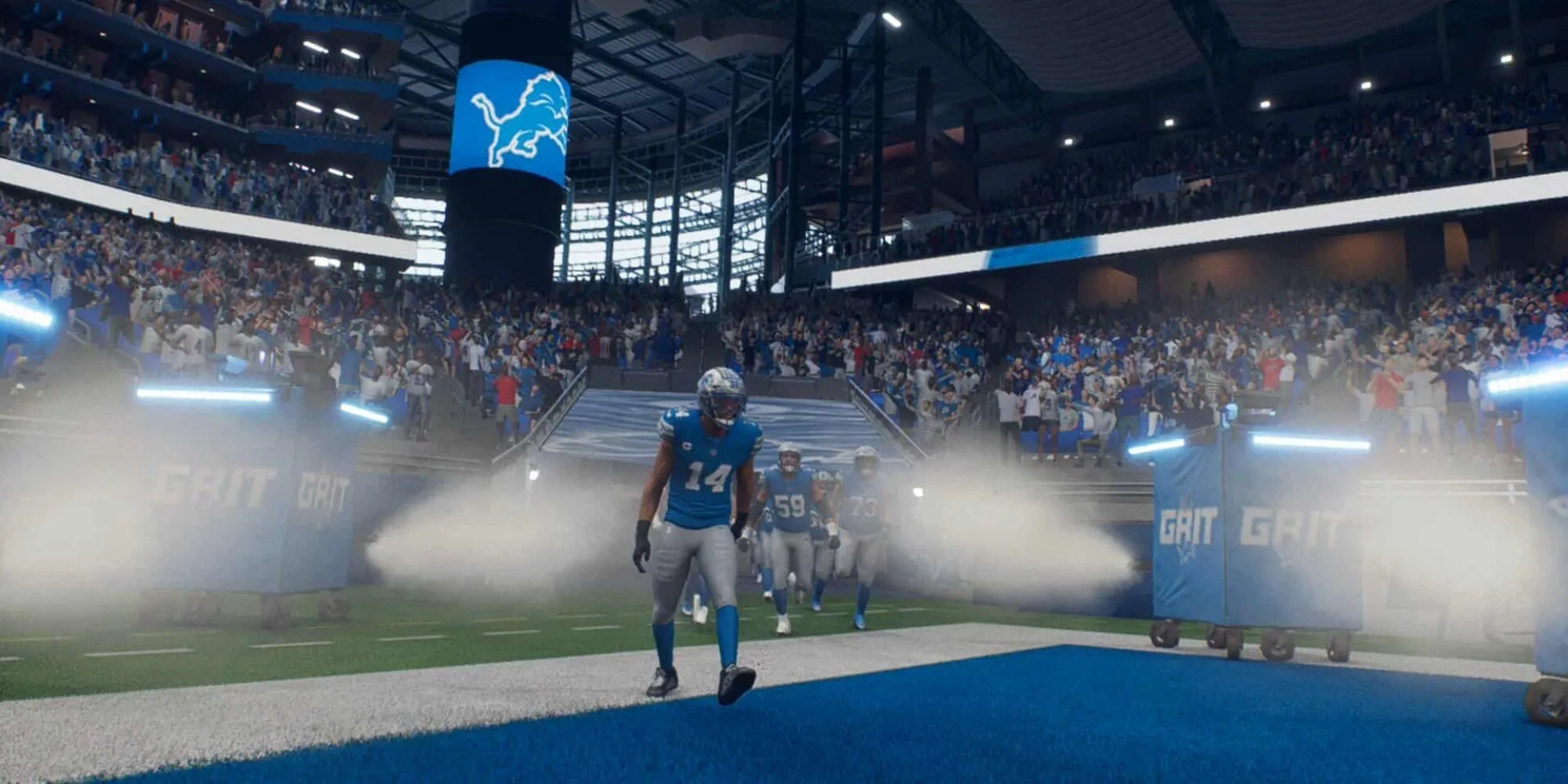 Giao diện trình bày trận đấu trong Madden NFL 26, với các thông tin về tỉ số và đội bóng, thể hiện nỗ lực cải thiện presentation