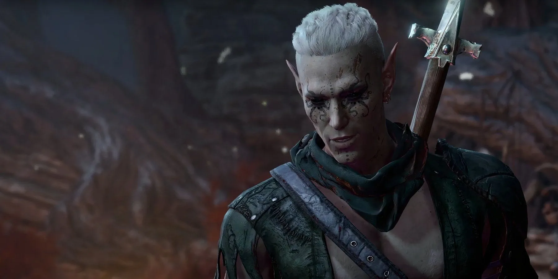 He Who Was, một Shadar-Kai elf bí ẩn, xuất hiện trong Vùng Đất Bị Nguyền Rủa trong Baldur's Gate 3