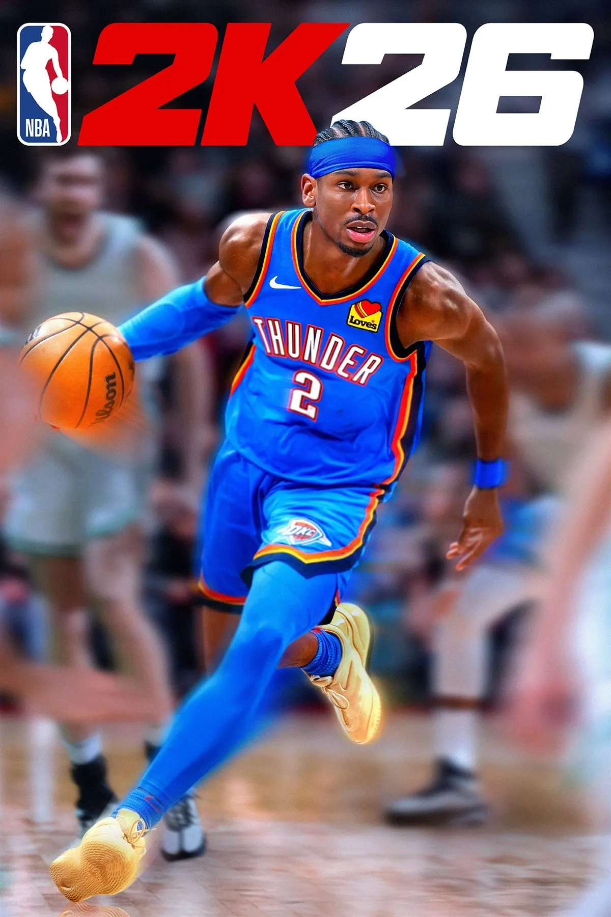 Hình ảnh bìa tổng hợp của NBA 2K26 với Shai Gilgeous-Alexander, Carmelo Anthony và Angel Reese