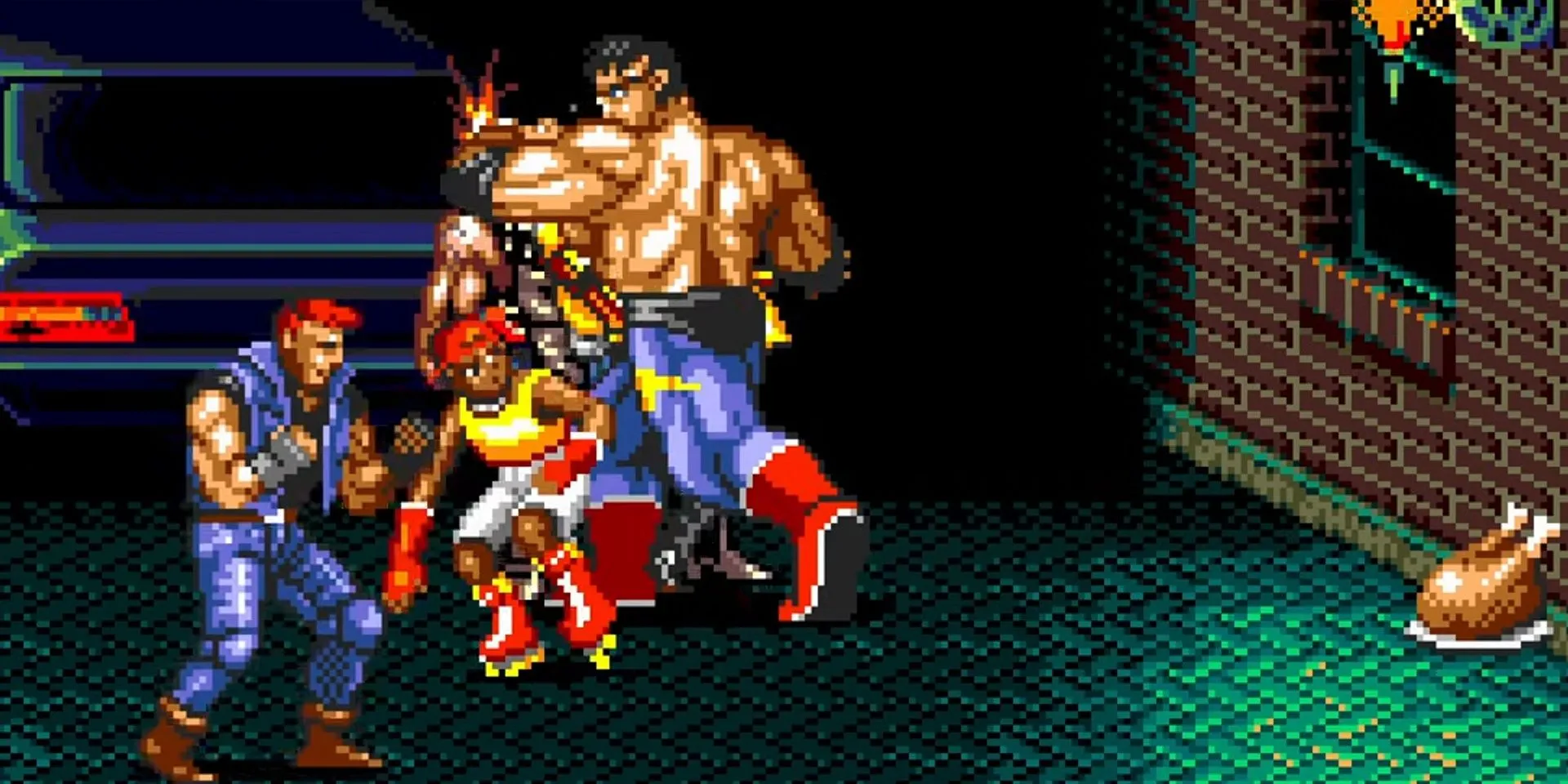 Max và Skate chiến đấu trên đường phố trong Streets of Rage 2