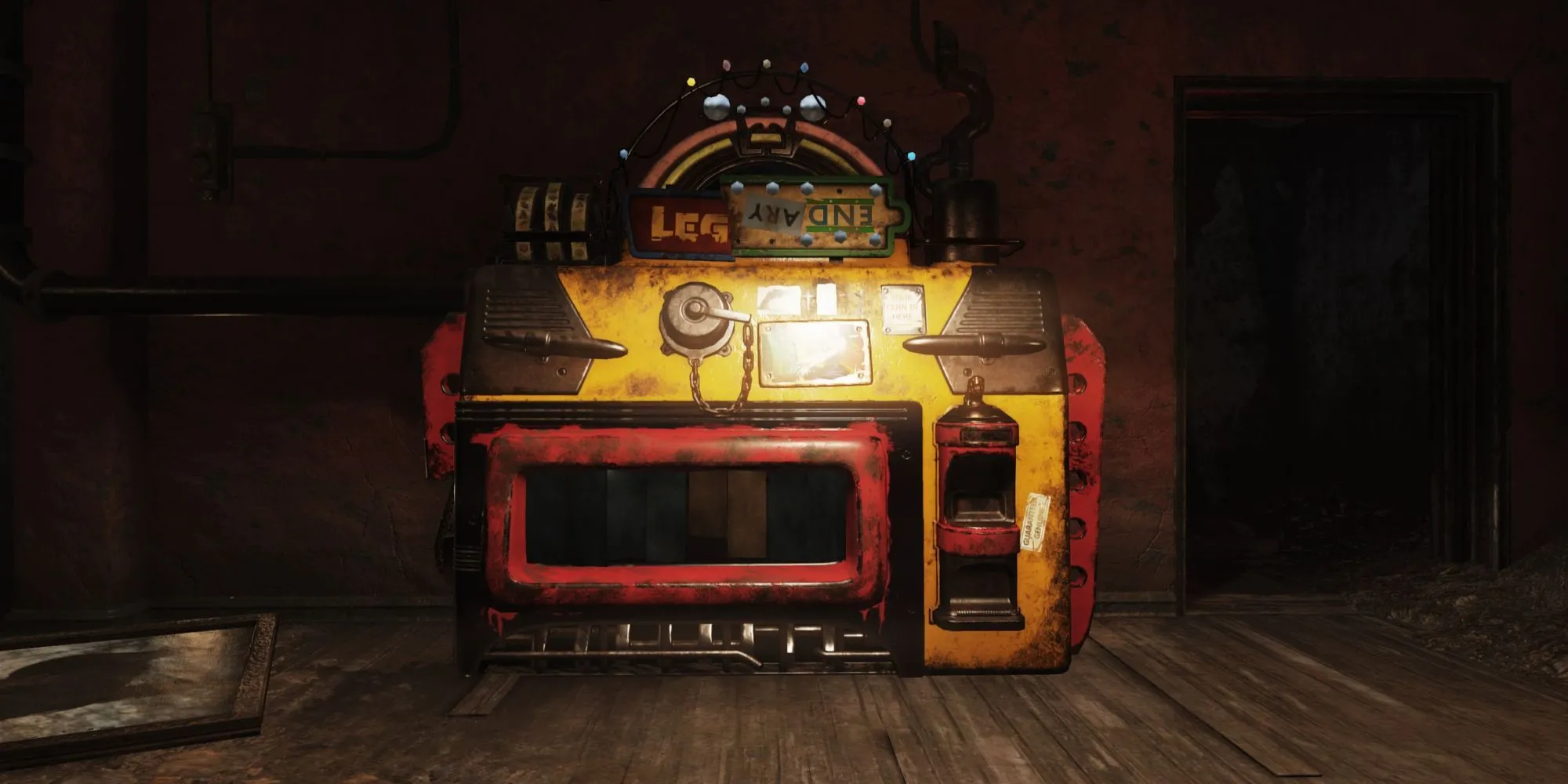 Máy Legendary Exchange đặt bên trong The Rusty Pick, gần lối vào, trong game Fallout 76