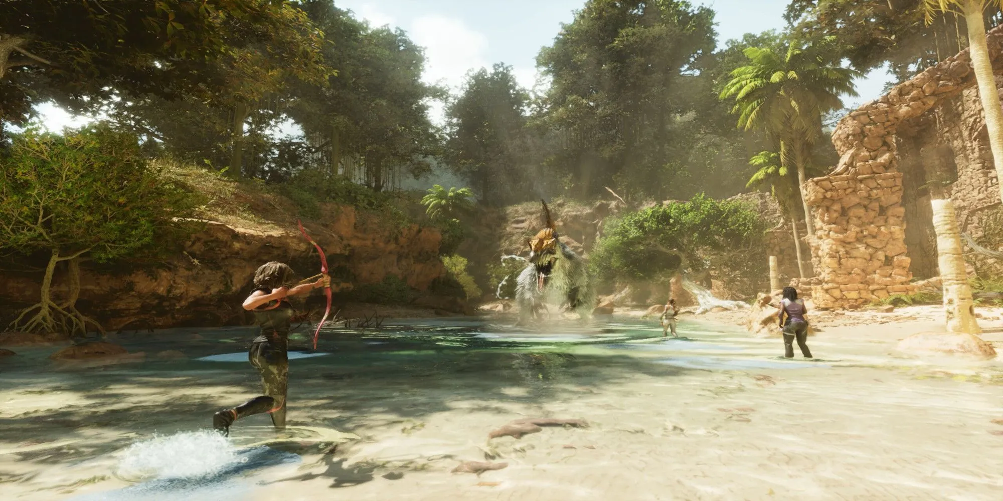 Người chơi chiến đấu với khủng long Yutyrannus trong Ark Survival Ascended