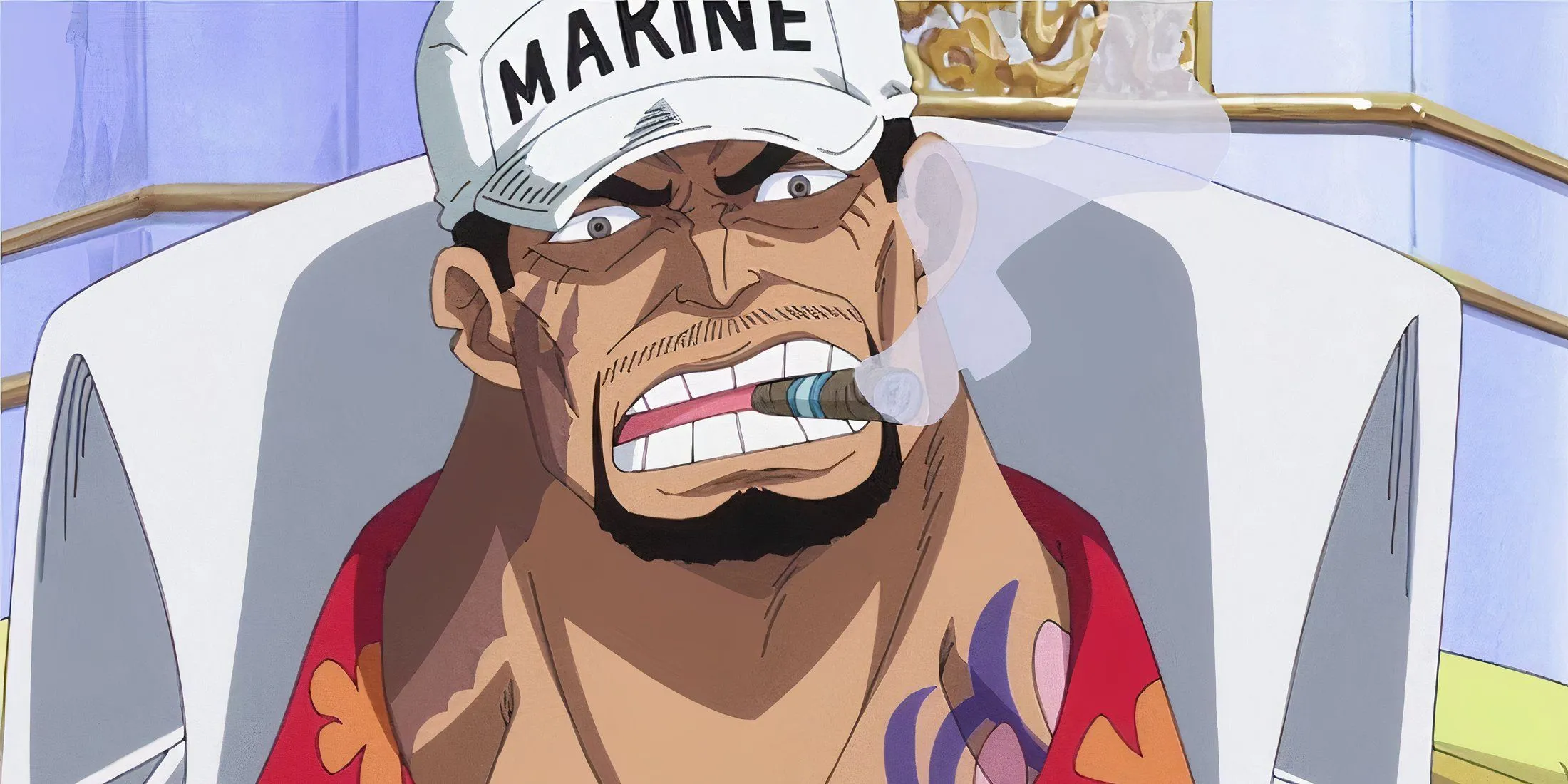 Akainu hút thuốc, biểu tượng của Magu Magu no Mi và sức mạnh áp đảo trong Marineford