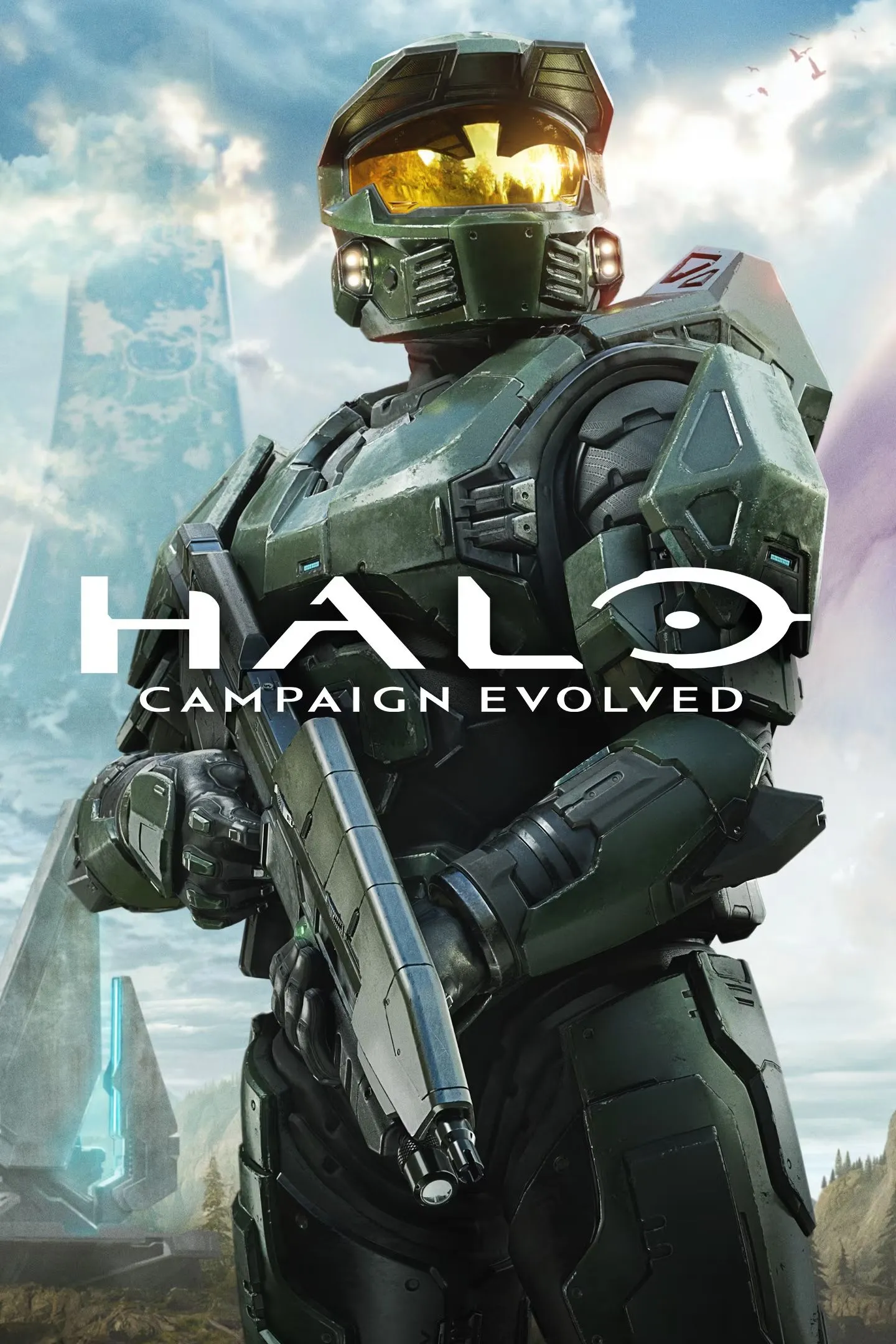 Ảnh bìa Halo: Campaign Evolved với logo và minh họa chiến trường
