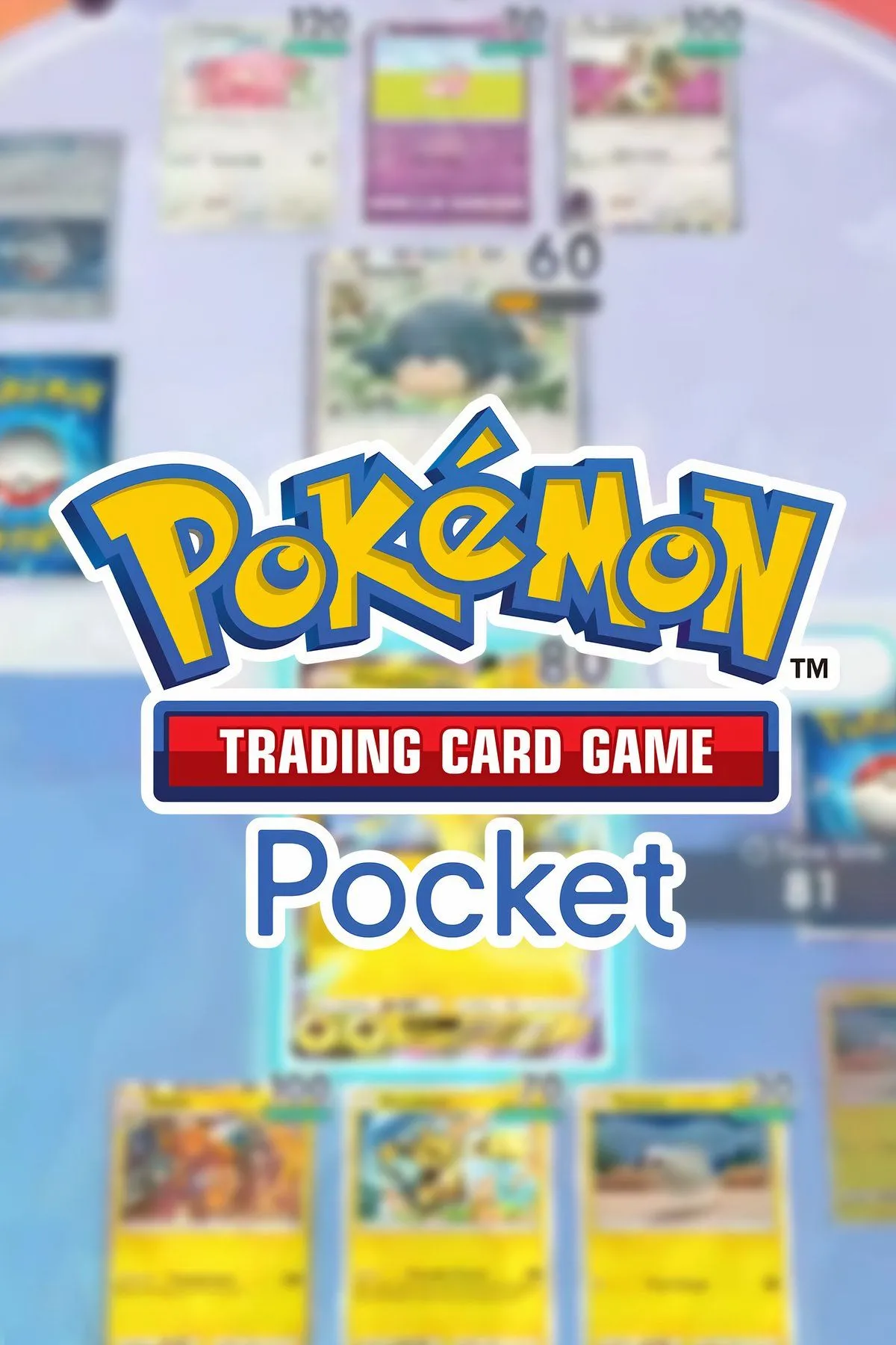 Ảnh bìa Pokemon Trading Card Game Pocket, minh họa giao diện và nghệ thuật của trò chơi