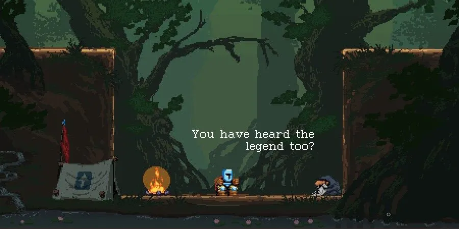 Ảnh chụp màn hình Jump King: nhân vật nhỏ đứng trước vách đá cao, thể hiện phong cách đồ họa pixel tối giản và thử thách nhảy