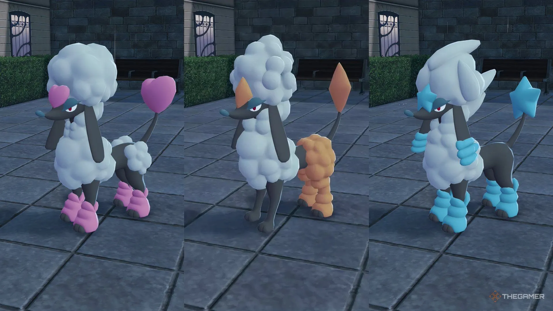 Ba kiểu trim Heart, Star và Trim của Furfrou trong Pokemon Legends Z-A