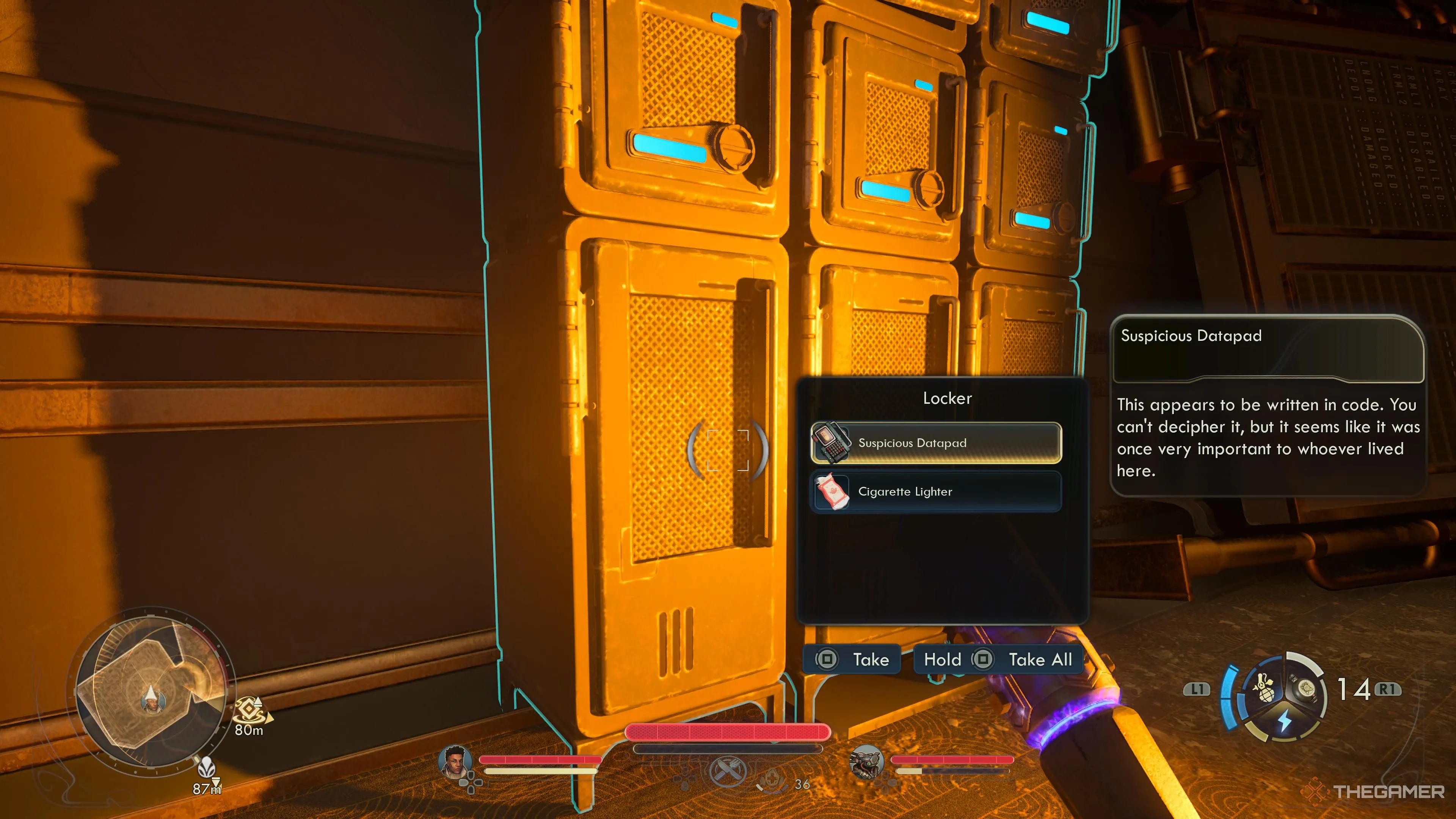 Bản datapad khả nghi nằm trong locker tại tram station, có thể liên quan tới Sub‑Rosa và nội dung mật