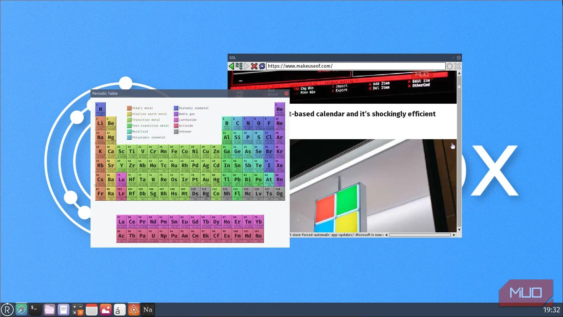 Bảng tuần hoàn trong Redox, biểu tượng giao diện thử nghiệm và triết lý khoa học của dự án