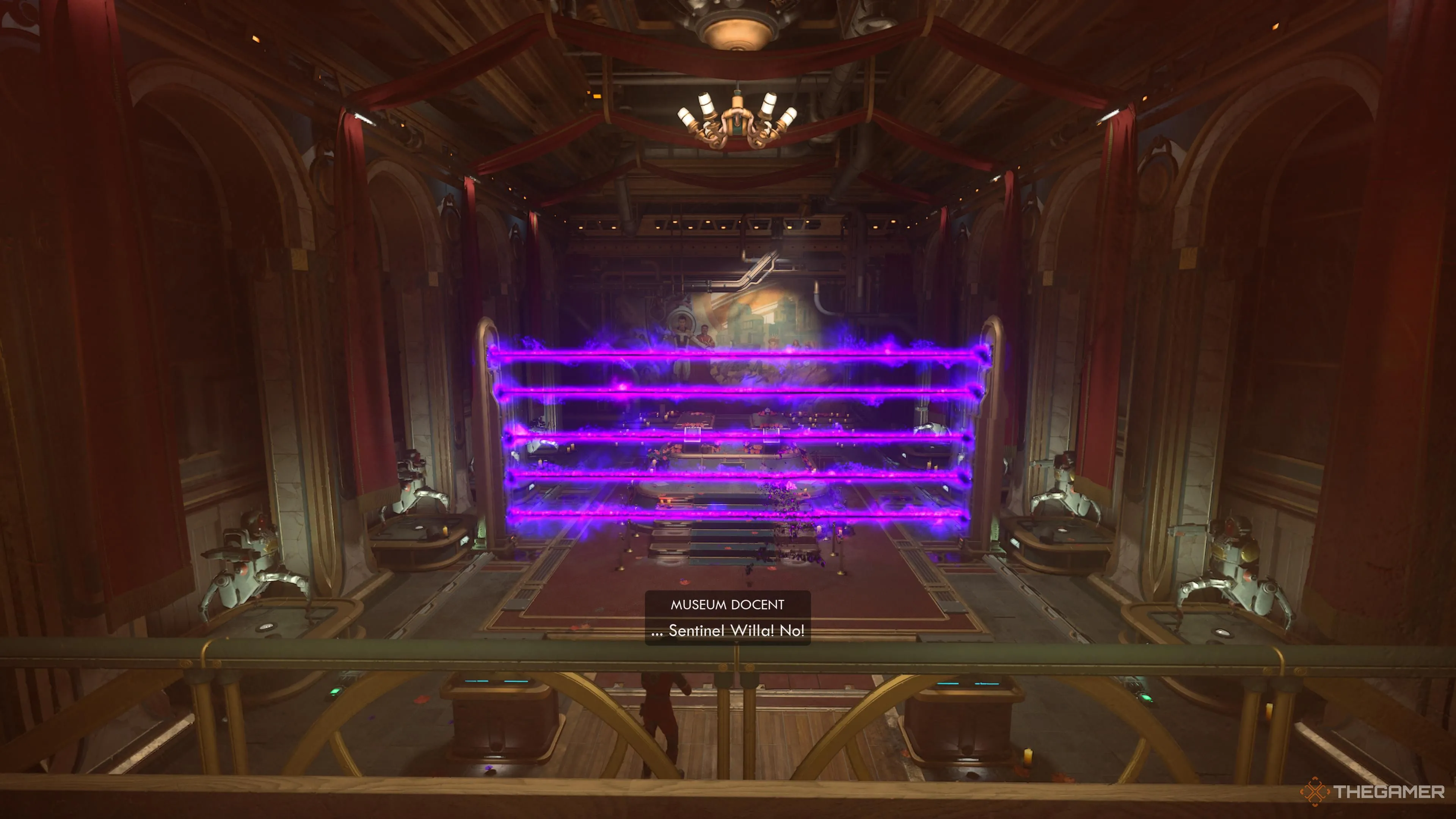 Bẫy kích hoạt trong Lăng mộ Matriarch, cảnh dây laser và bẫy điện The Outer Worlds 2