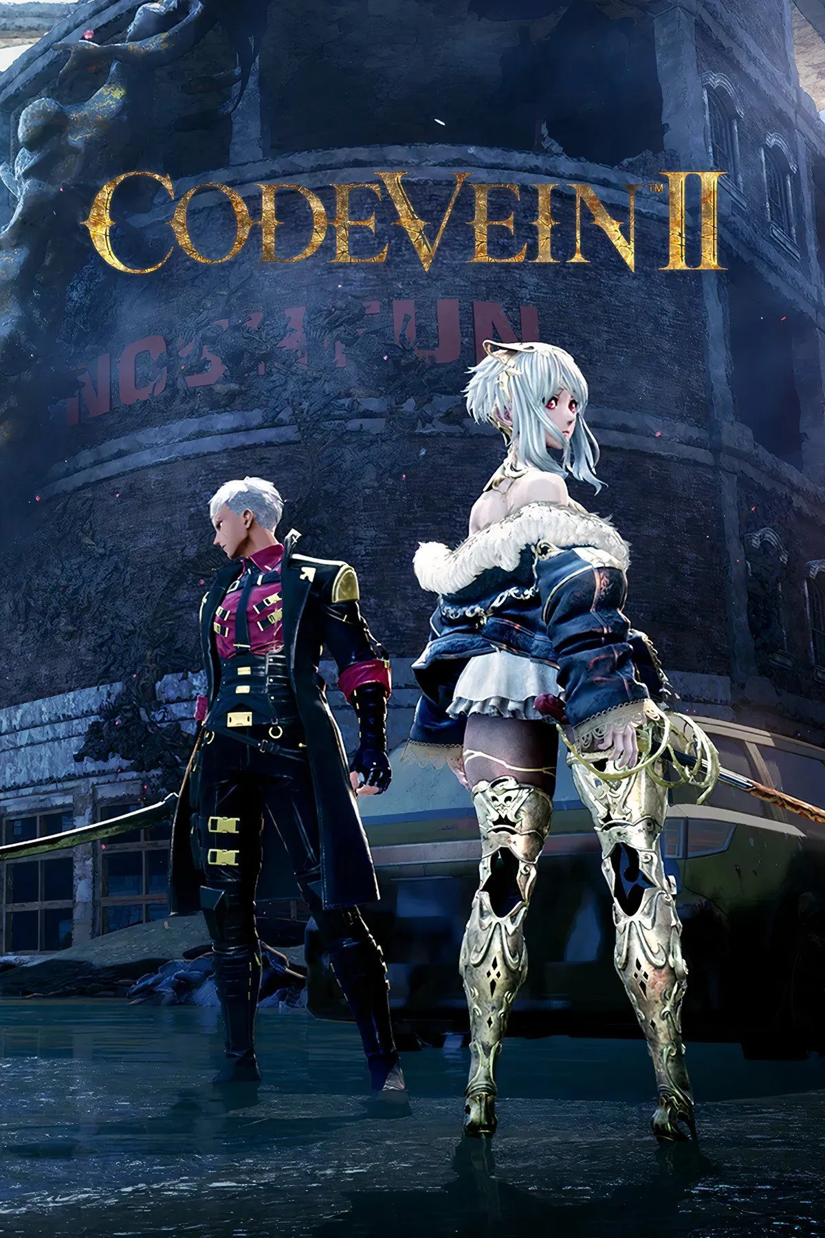Bìa Code Vein II — phong cách anime, nhấn mạnh yếu tố soulslike và chiến đấu