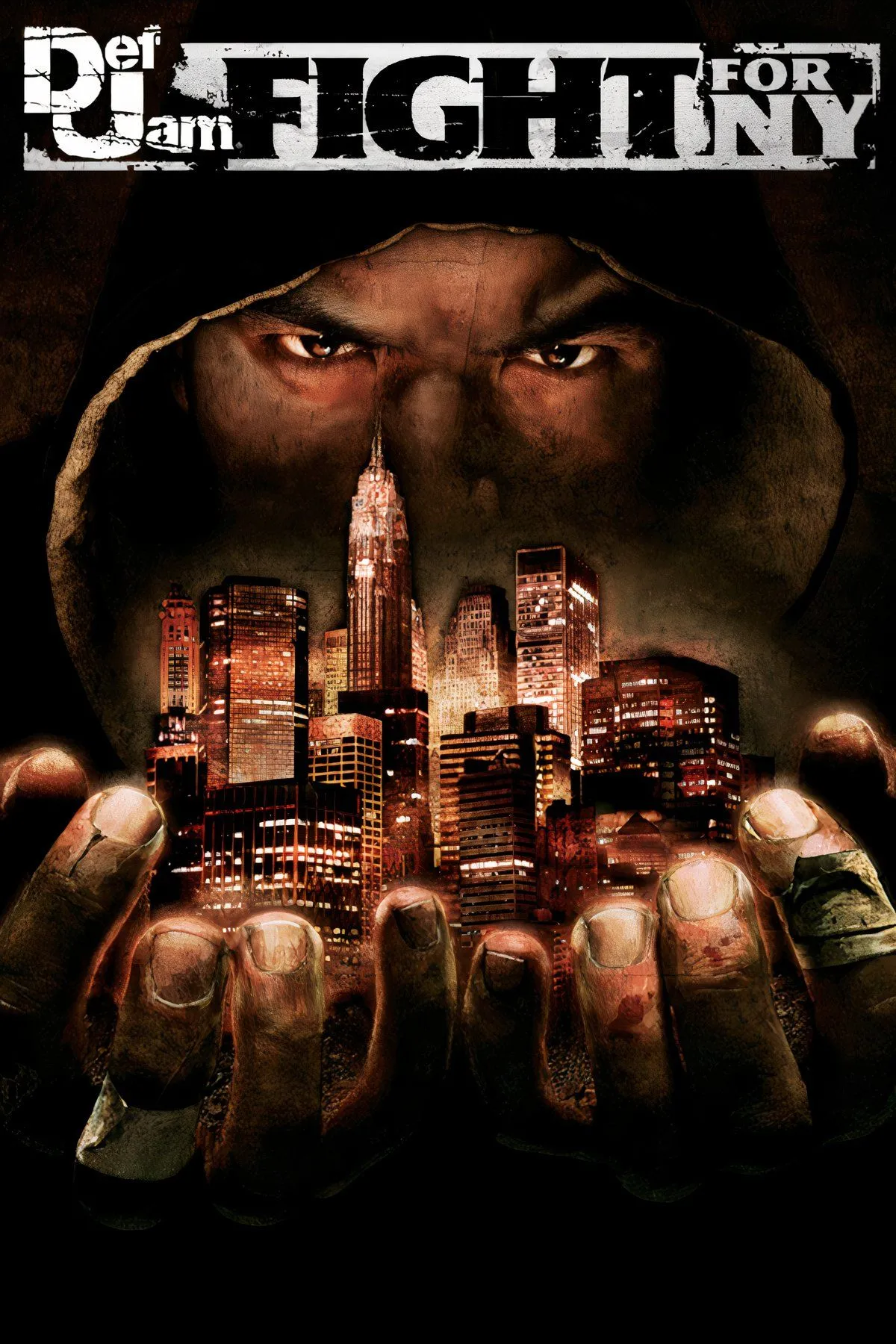 Bìa Def Jam Fight For NY với phong cách hip-hop và đấu vật