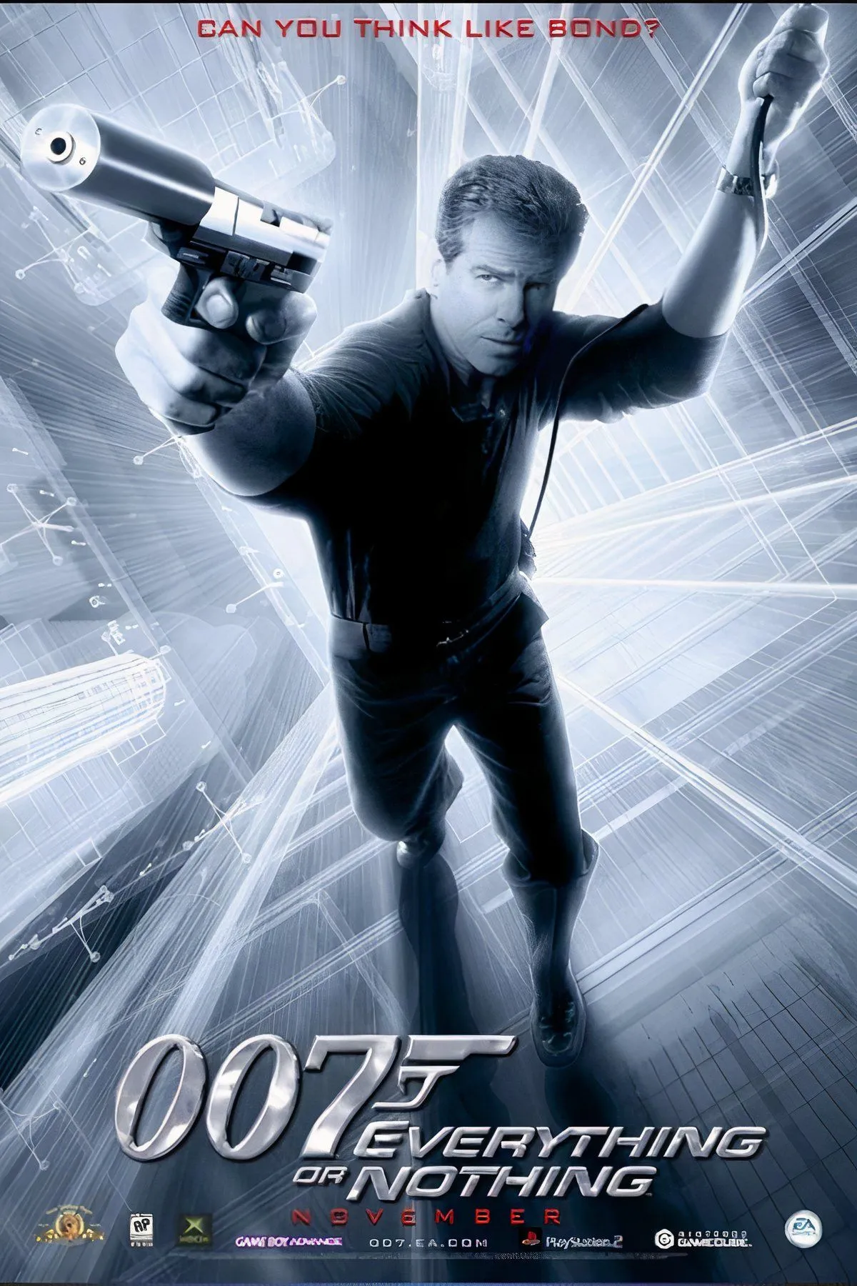 Bìa James Bond Everything or Nothing phong cách điện ảnh và diễn viên lồng tiếng