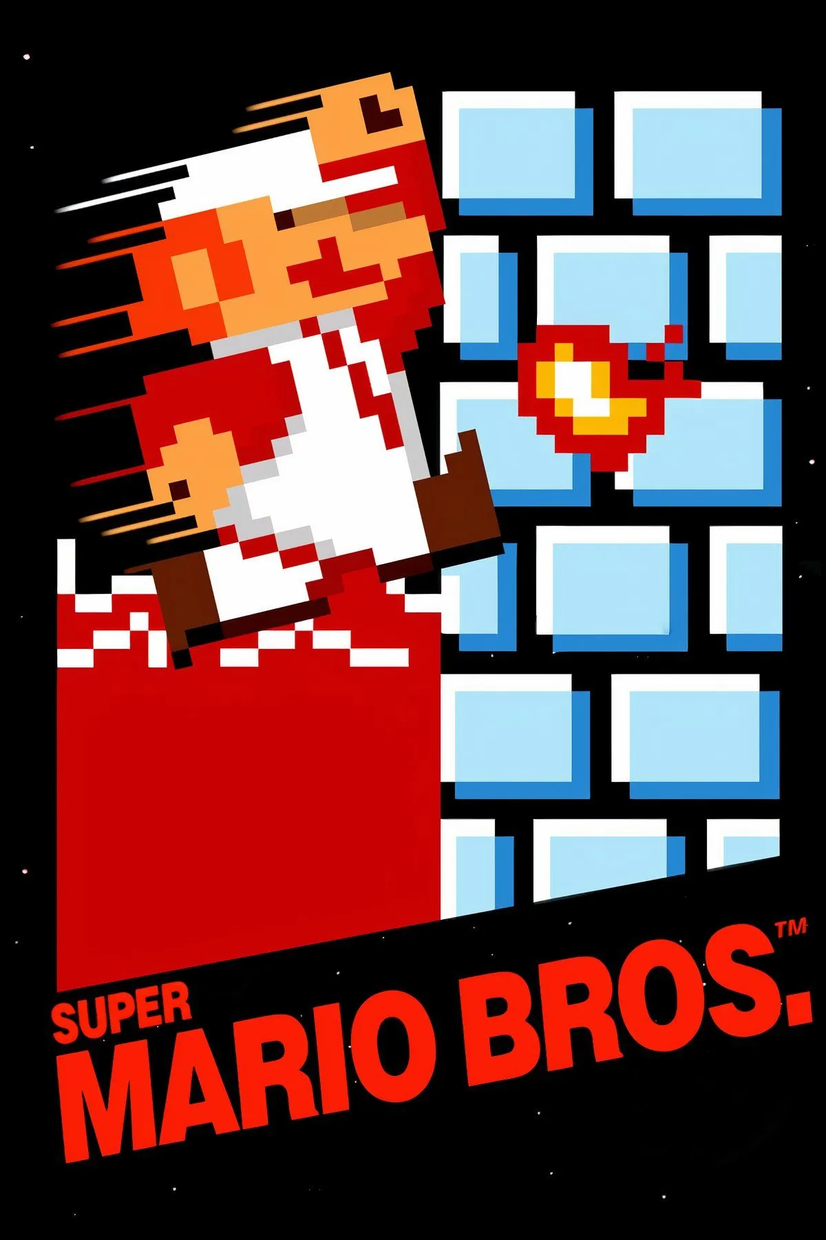 Bìa Super Mario Bros. - Mario trên nền NES, biểu tượng nền tảng của ngành game
