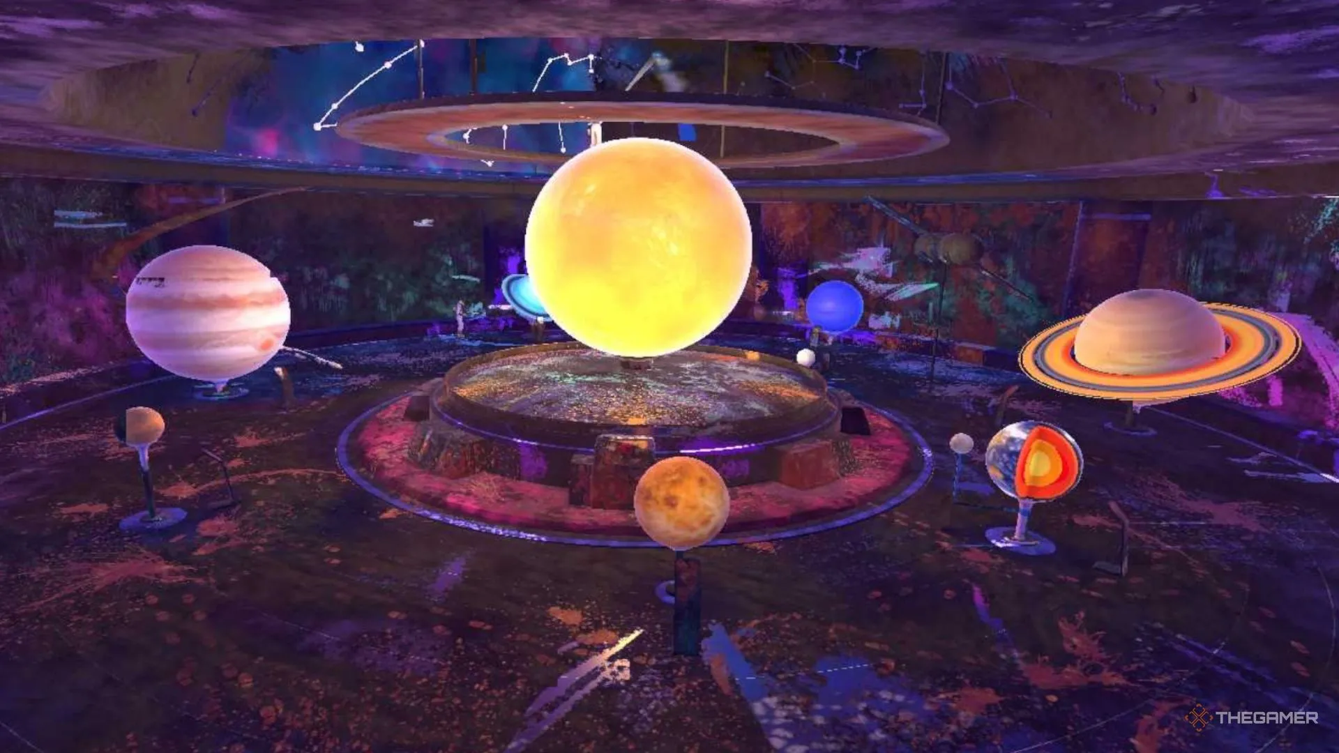 Các hành tinh gần như đã được làm sạch trong Solar System Exhibit của PowerWash Simulator 2.