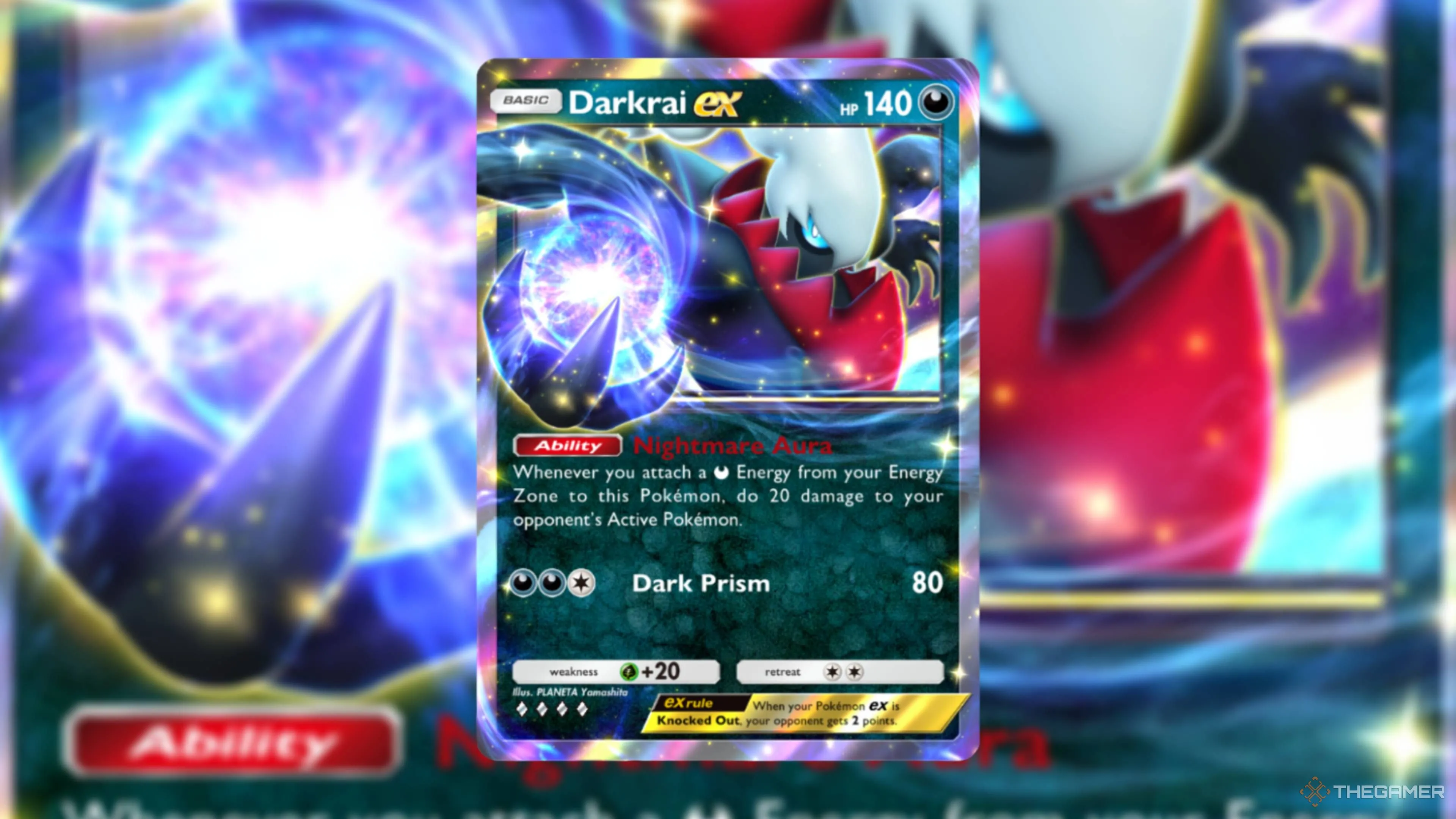 Darkrai ex — ví dụ thẻ có thể rút từ Deluxe: ex booster nhưng không được ghi đúng vào card dex ban đầu của nó.