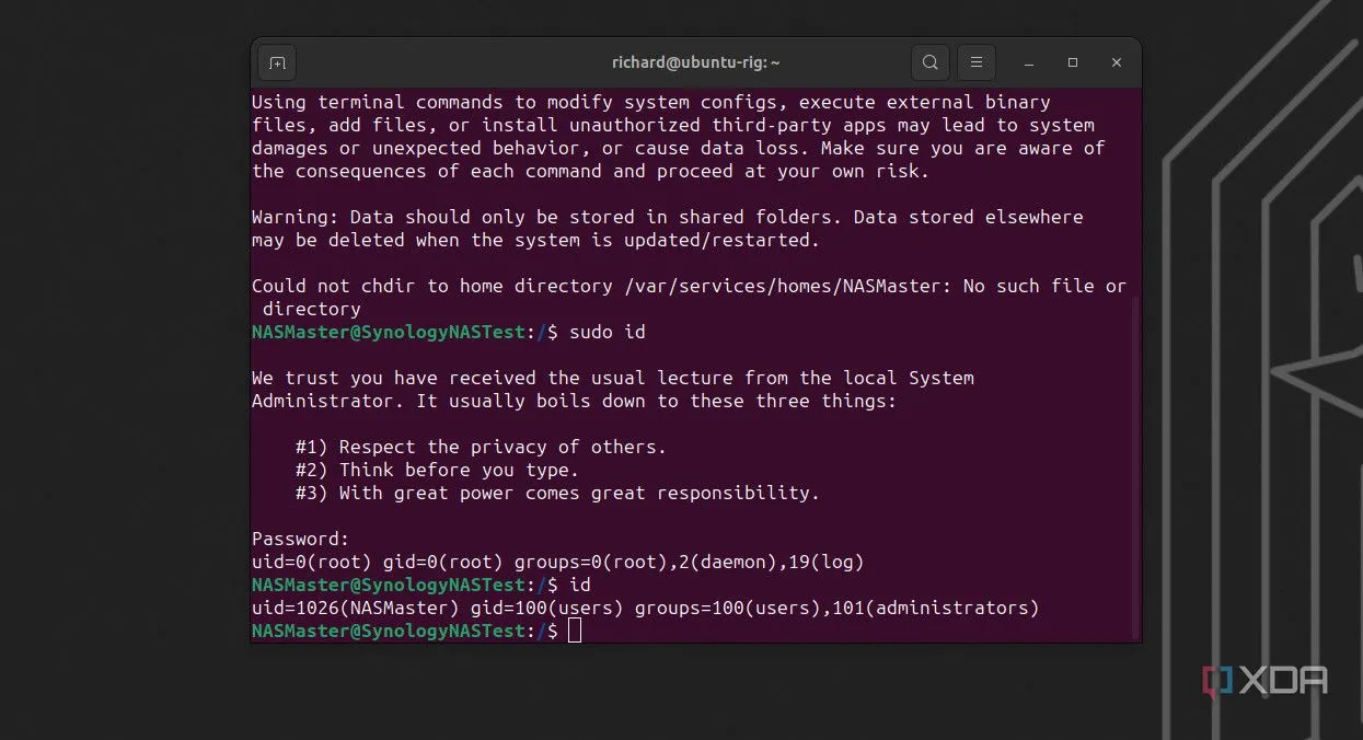 Giao diện SSH vào NAS Synology, ví dụ ứng dụng Netmiko trên các host Linux/SBC trong lab