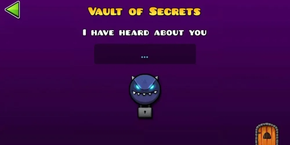 Giao diện Vault of Secrets trong Geometry Dash với các mã đổi màu, icon và Secret Coin