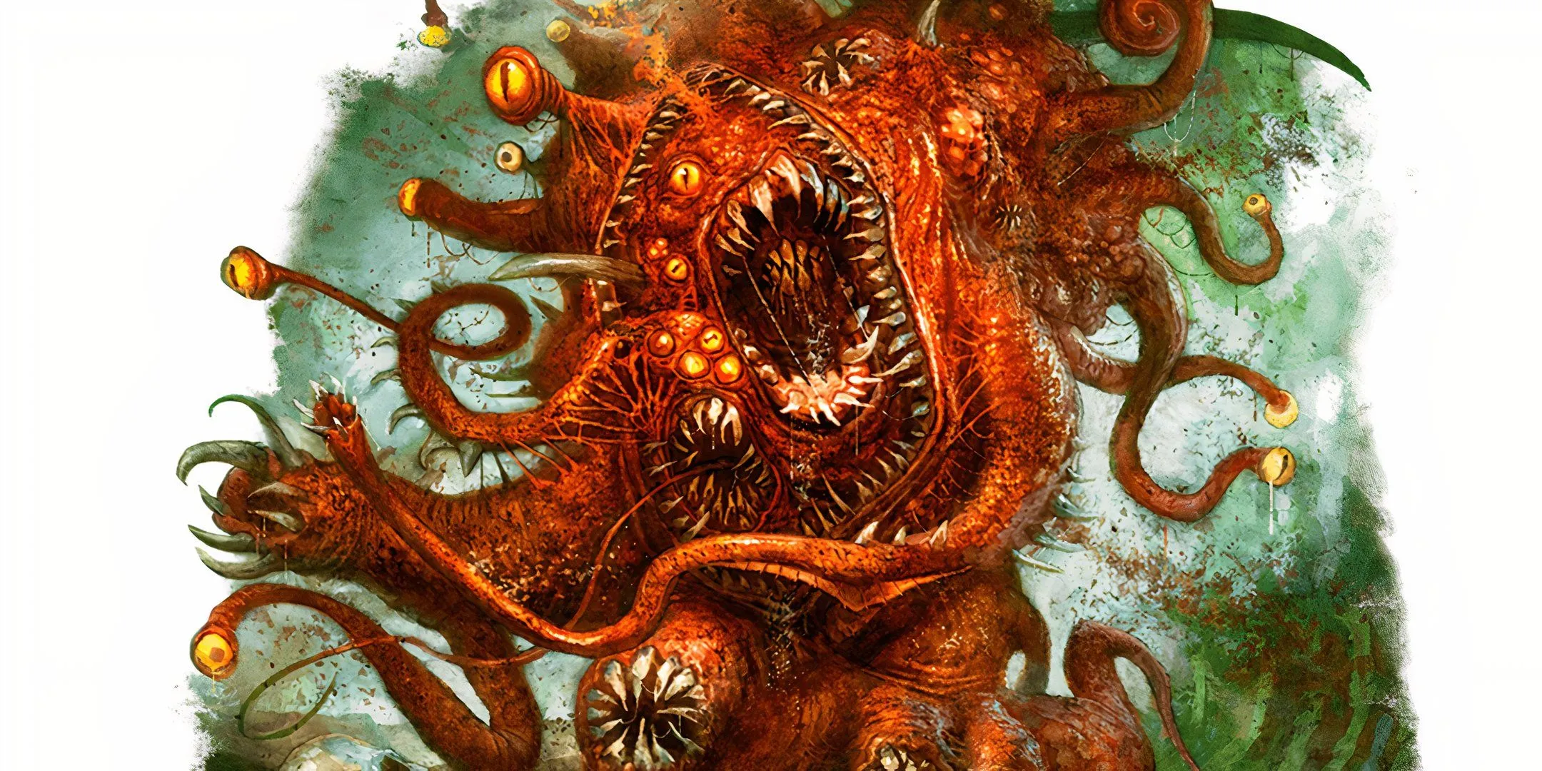 Gibbering Mouther trong D&amp;D, sinh vật có nhiều mắt và miệng, khả năng babbling gây hỗn loạn cho kẻ thính nghe