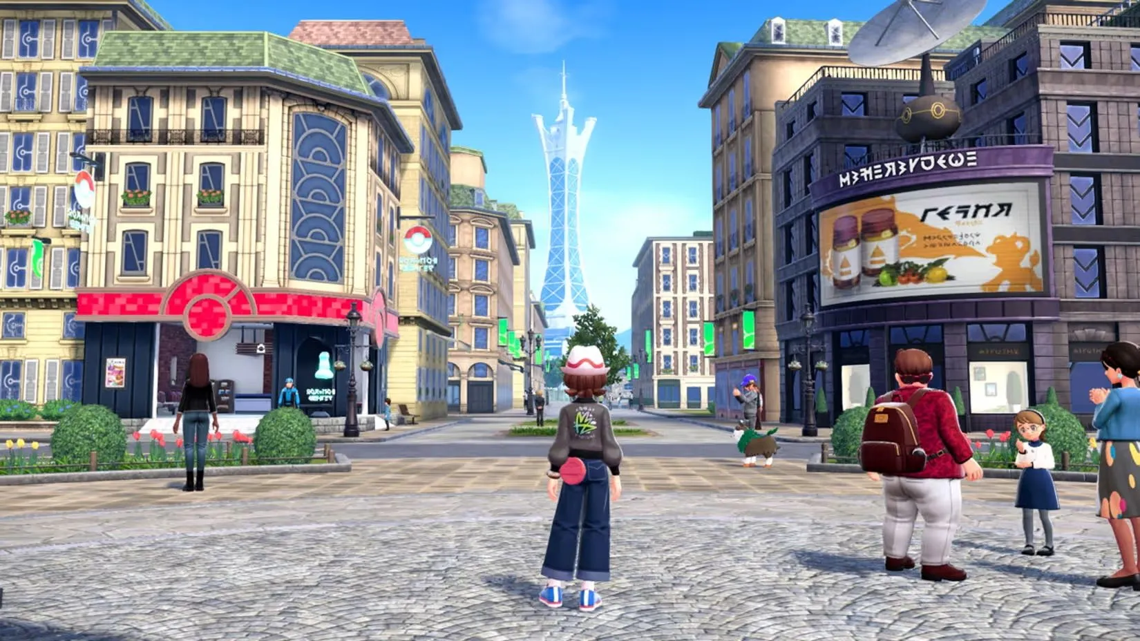 Hình ảnh gameplay Z-A cho thấy trận đấu theo thời gian thực, di chuyển cạnh Pokemon và Mega Evolution