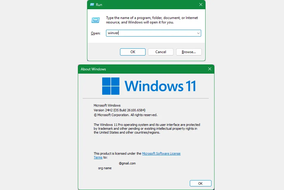 Hộp thoại Winver và Run trong Windows giúp kiểm tra ngay phiên bản hệ điều hành trước khi update hoặc gặp lỗi tương thích game.