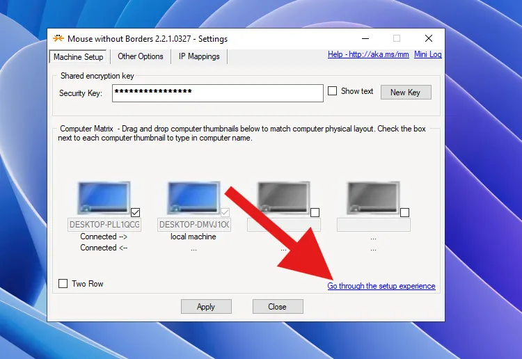 Hướng dẫn khởi động lại quy trình ghép nối khi thay đổi mạng.