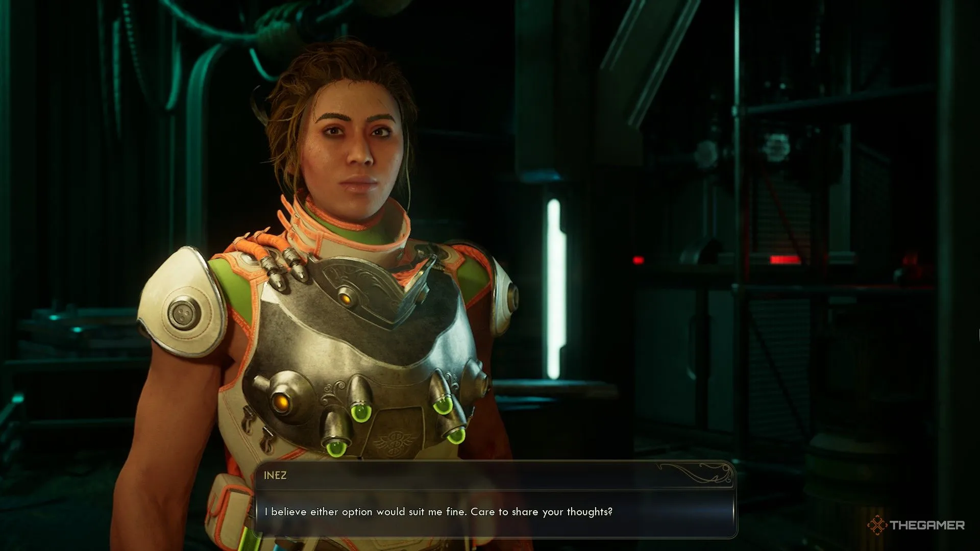 Inez hỏi người chơi nên chọn graft nào để nâng cấp khả năng trong The Outer Worlds 2