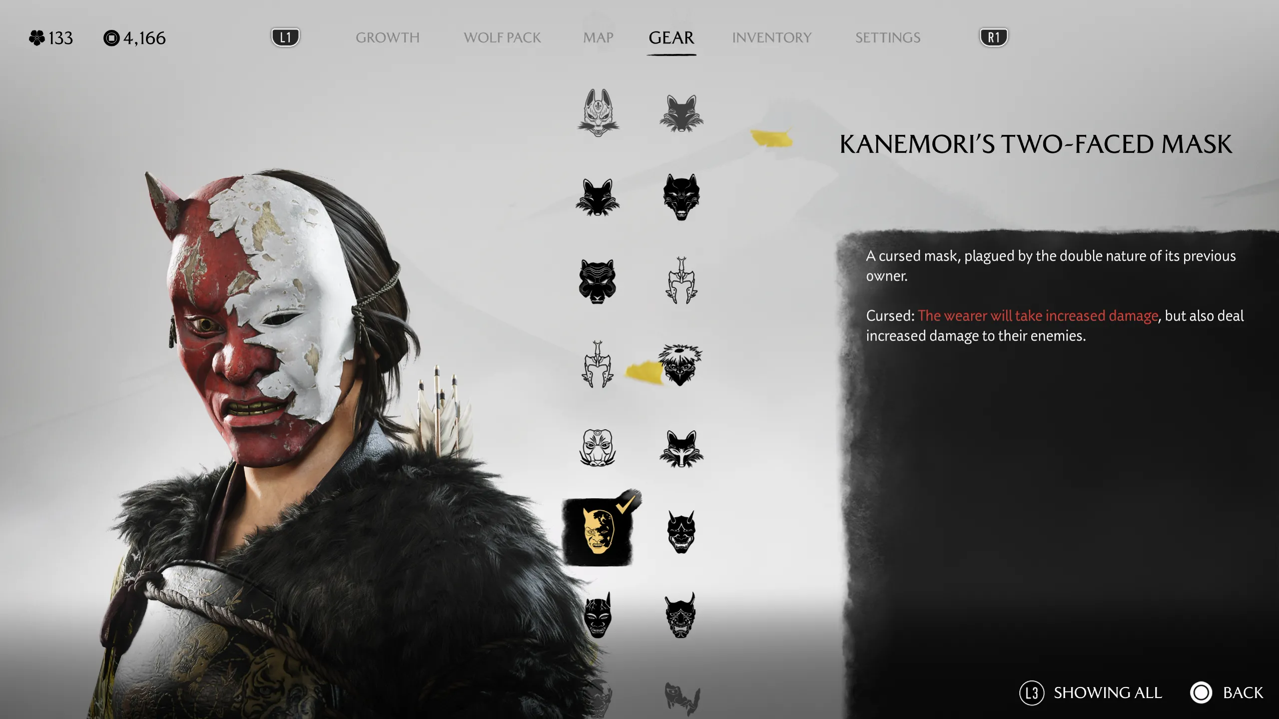 Kanemori’s Two-Faced Mask trong Ghost of Yotei — vật phẩm đôi công đôi thủ