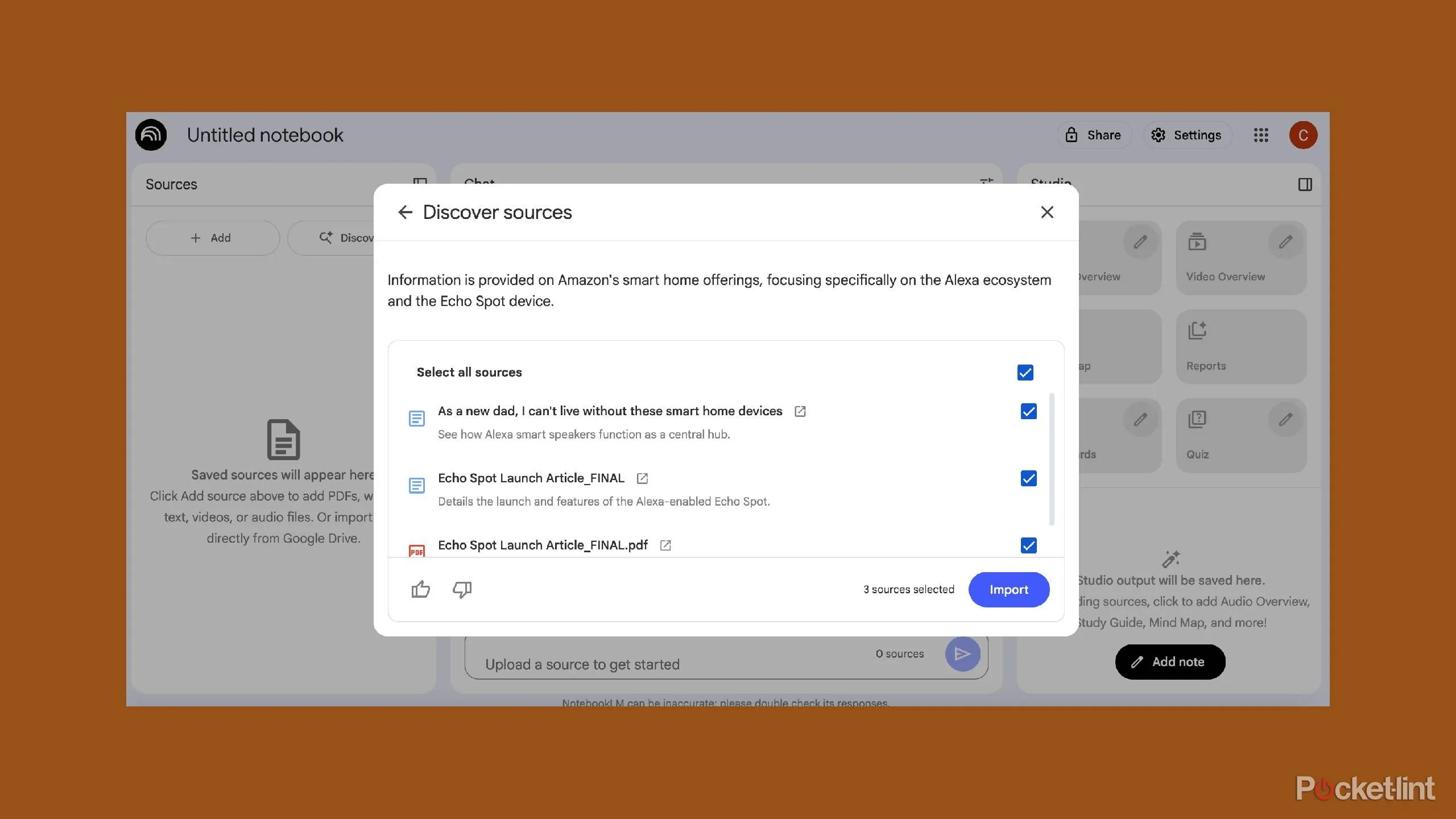 Kết quả tìm kiếm nội dung trong Google Drive hiển thị trong NotebookLM