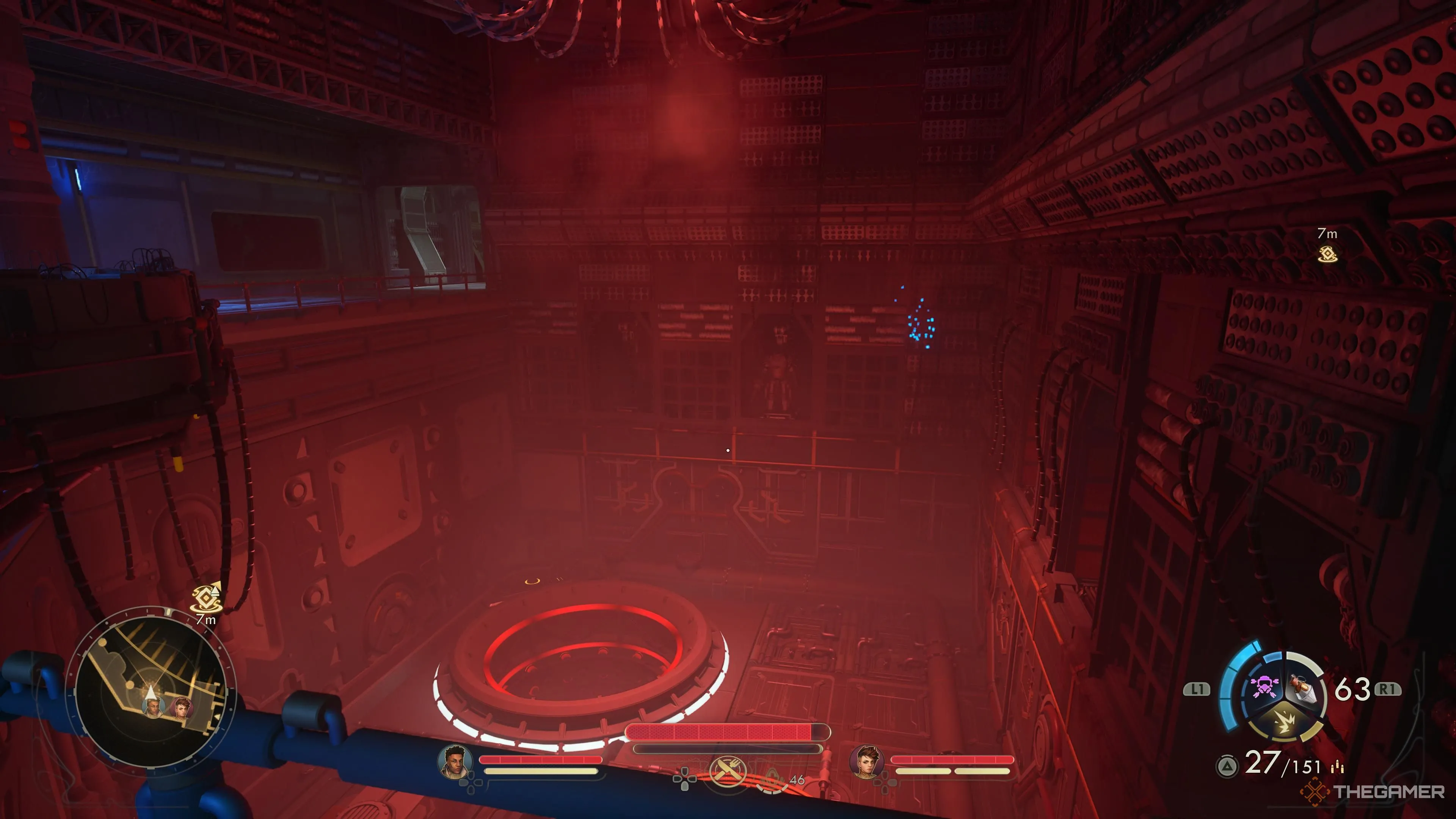 Khu vực lớn phủ sương đỏ, chứa hệ thống sản xuất automech