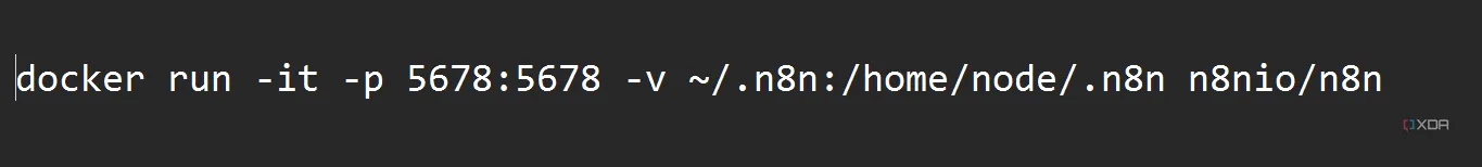 Lệnh Docker để cài đặt n8n và lưu workflow cục bộ với mapping thư mục