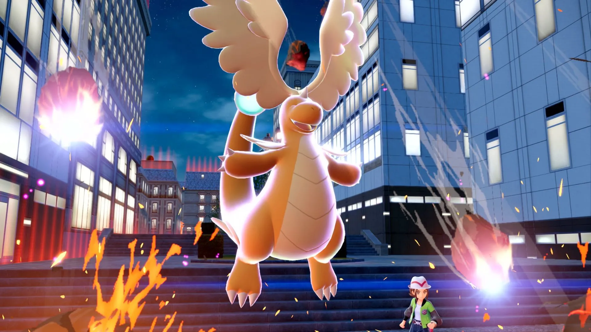 Mega Dragonite tung Draco Meteor trong Pokémon Legends Z-A