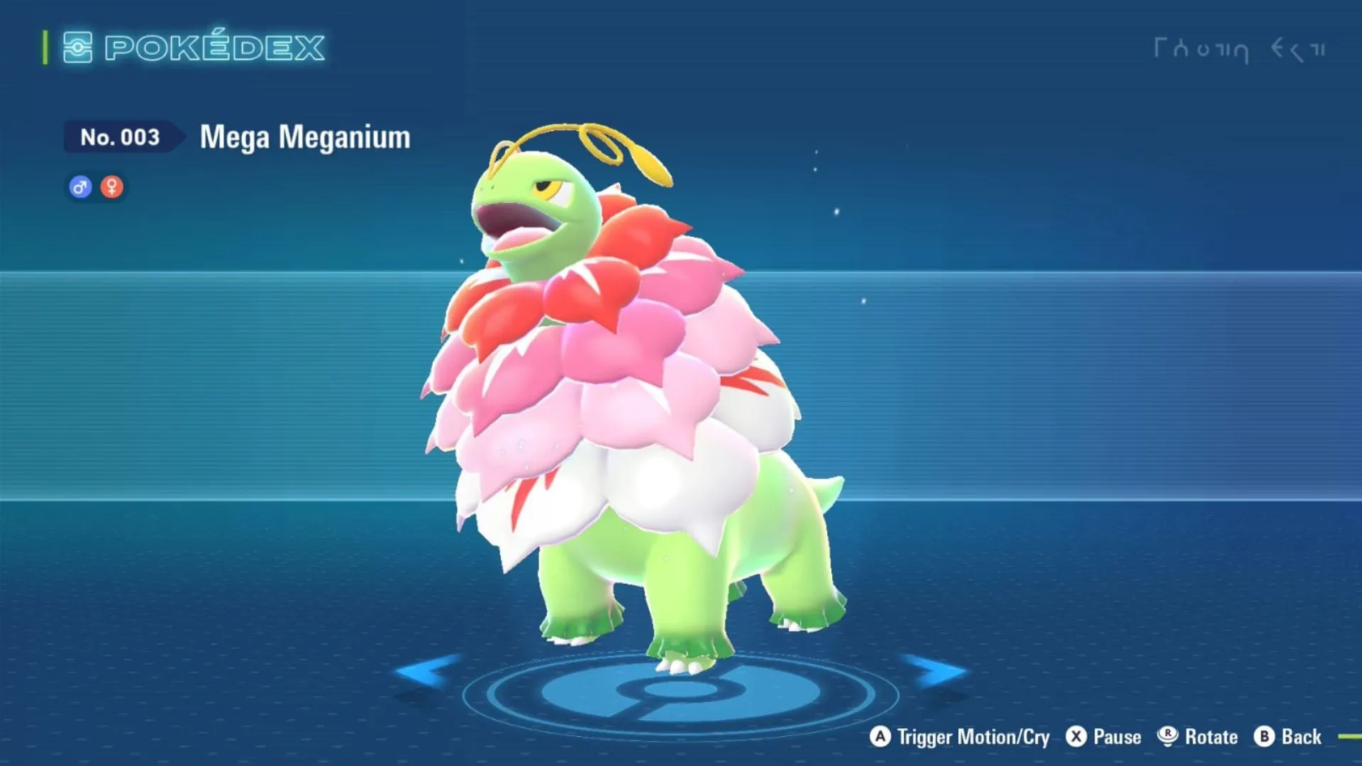 Mega Meganium biến hình với hệ Cỏ/Tiên trong Pokémon Legends Z-A