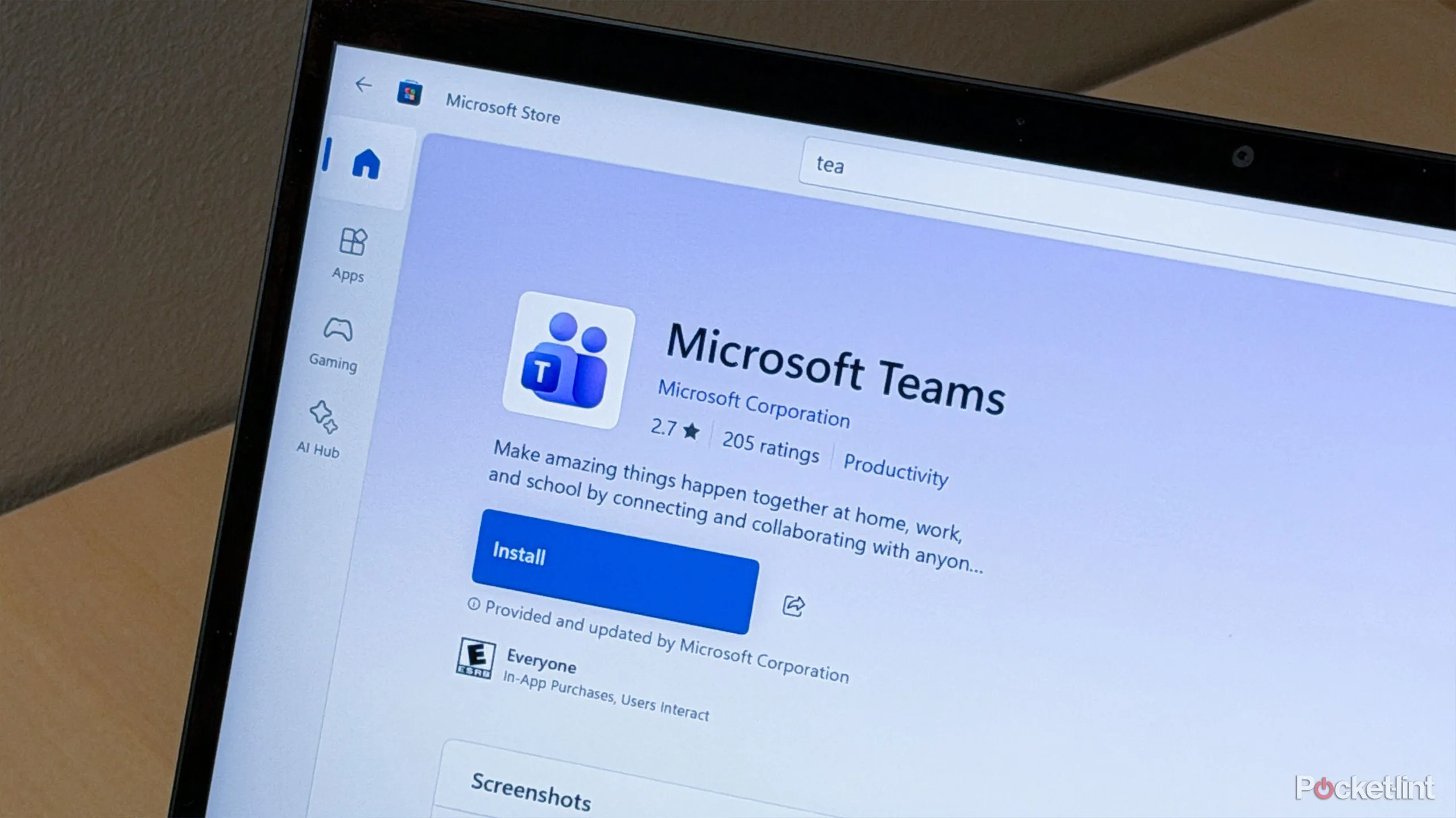 Microsoft Teams trên laptop thể hiện trạng thái kết nối và vị trí làm việc (desktop và Mac)